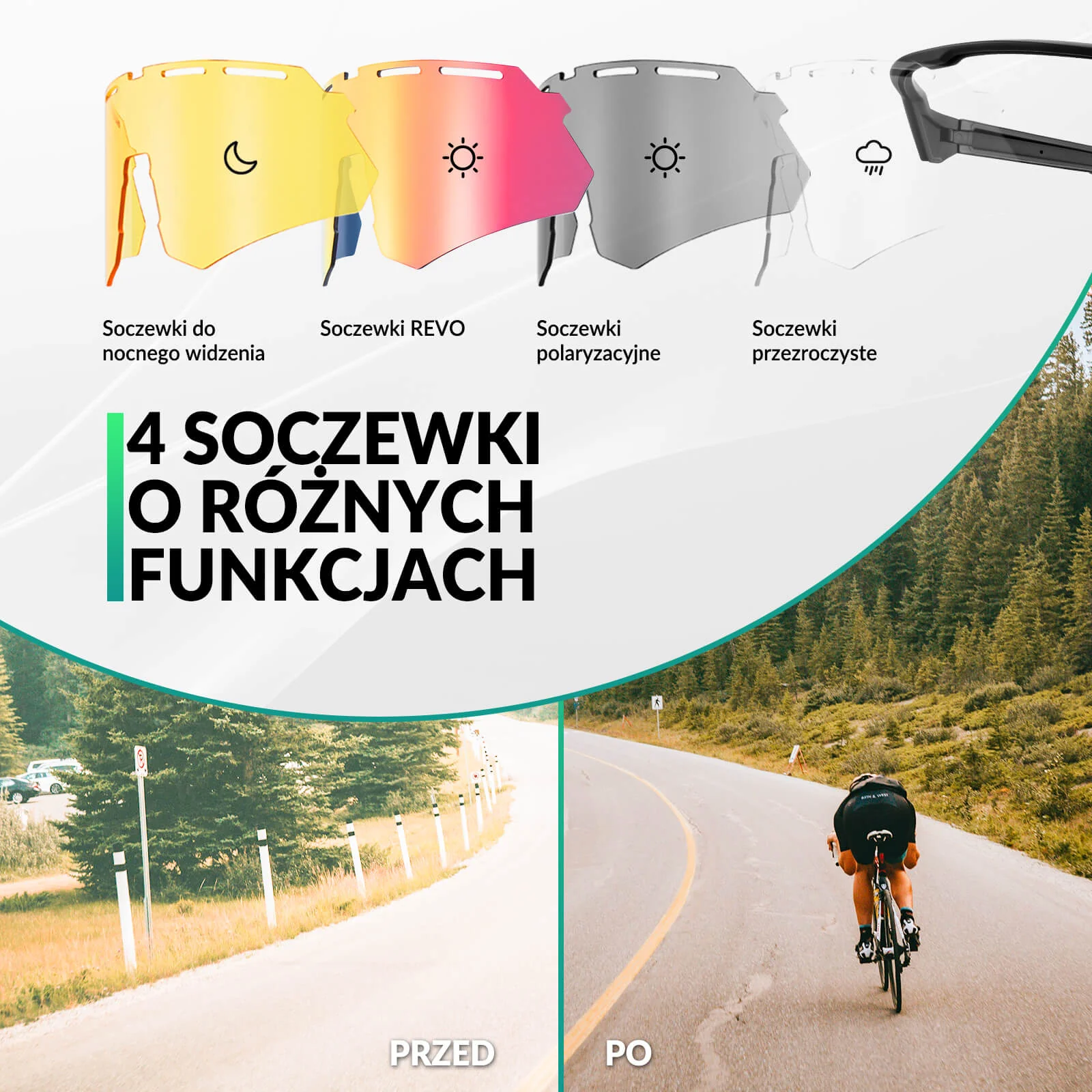 Polaryzacyjne Okulary z 4 Wymiennymi Soczewkami - Image 14