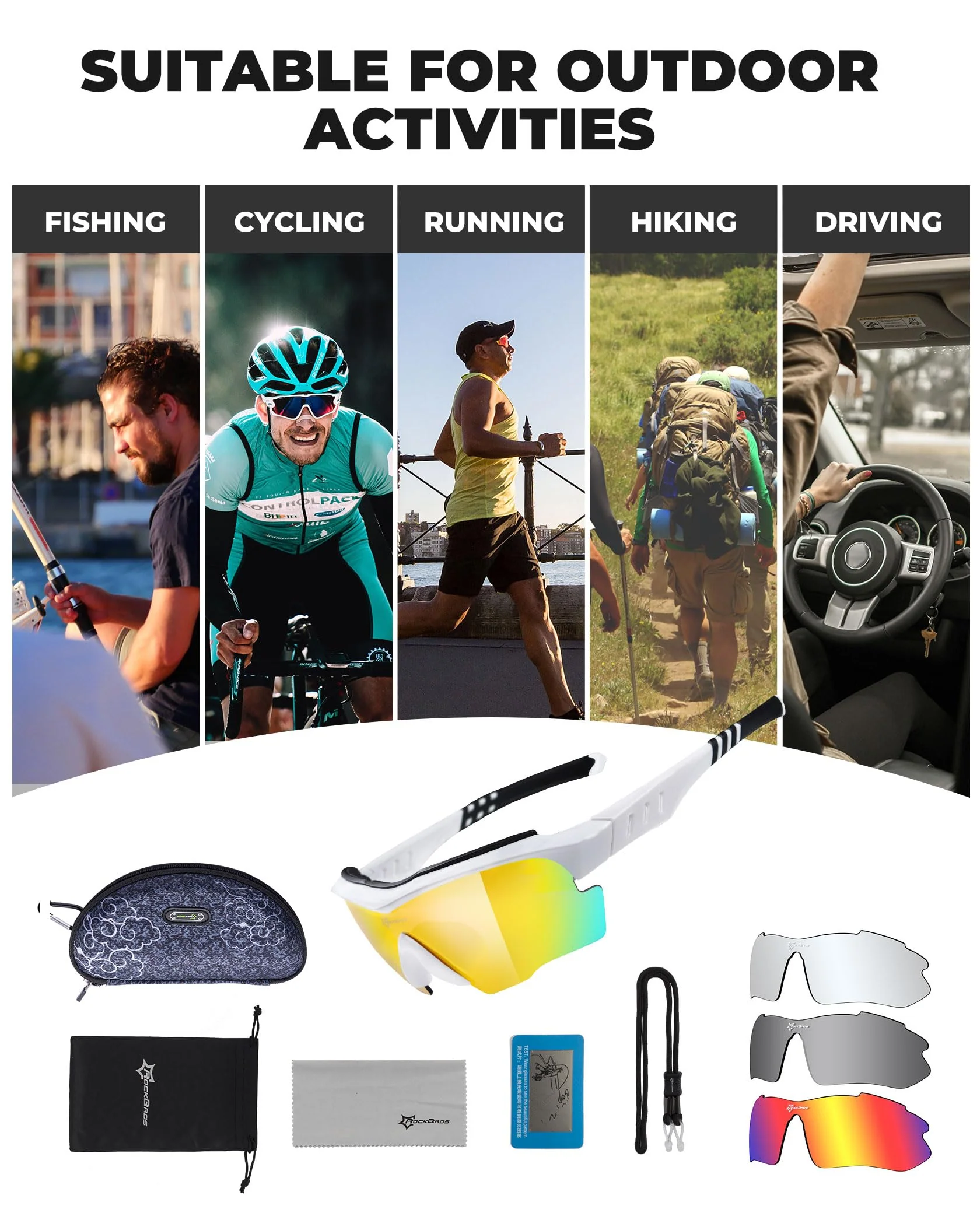 Okulary Rowerowe Sportowe Przeciwsłoneczne z Polaryzacją dla Mężczyzn i Kobiet-SP32 - Image 6