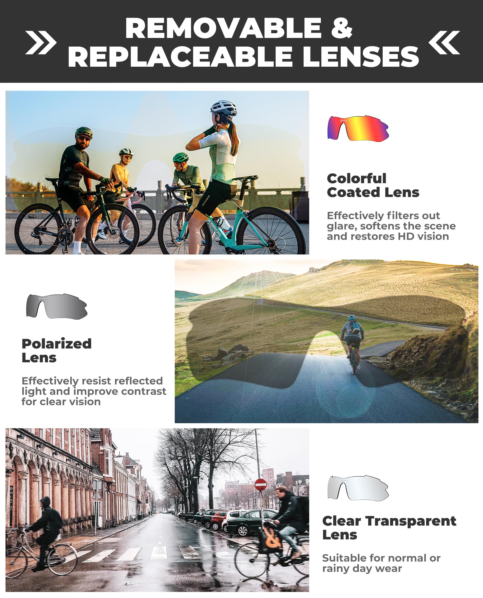 Okulary Rowerowe Sportowe Przeciwsłoneczne z Polaryzacją dla Mężczyzn i Kobiet-SP32 - Image 8
