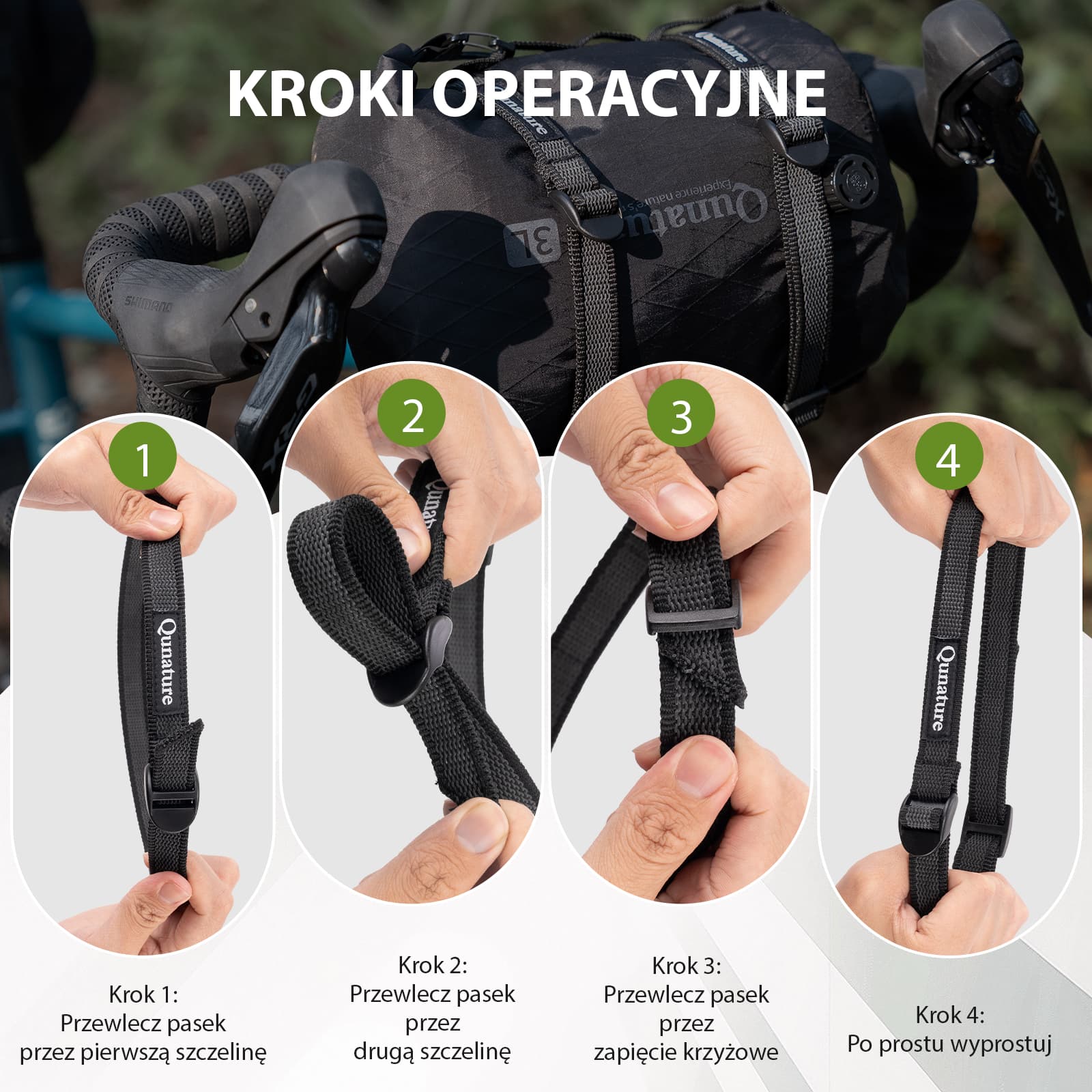 Qunature Pasy Mocujące 2 szt. Regulowane i Wytrzymałe do Bikepackingu-D93 - Image 4