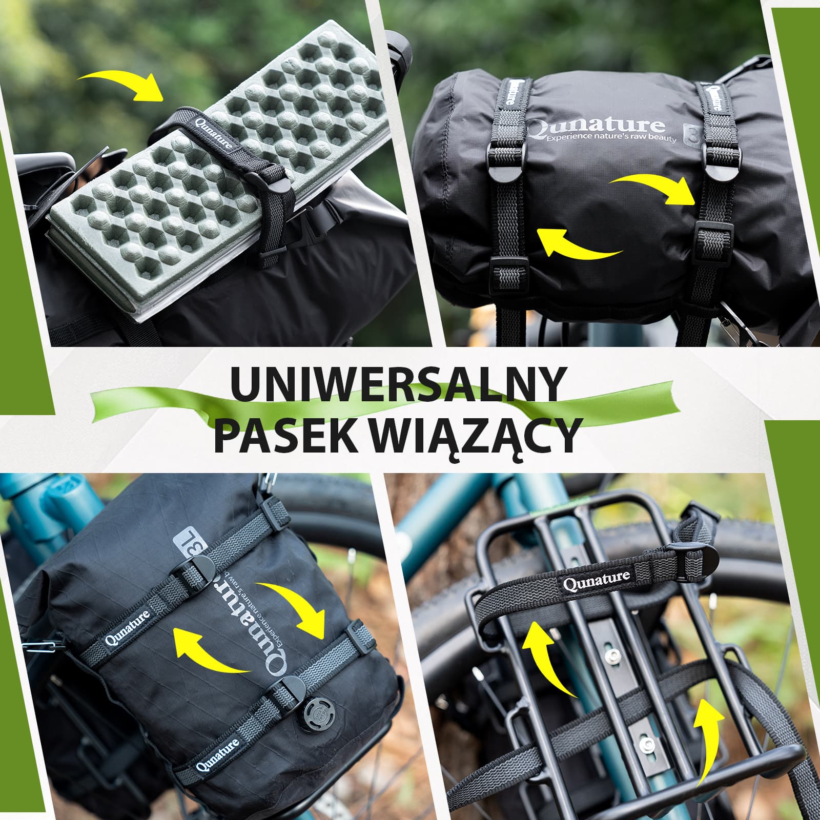 Qunature Pasy Mocujące 2 szt. Regulowane i Wytrzymałe do Bikepackingu-D93 - Image 5