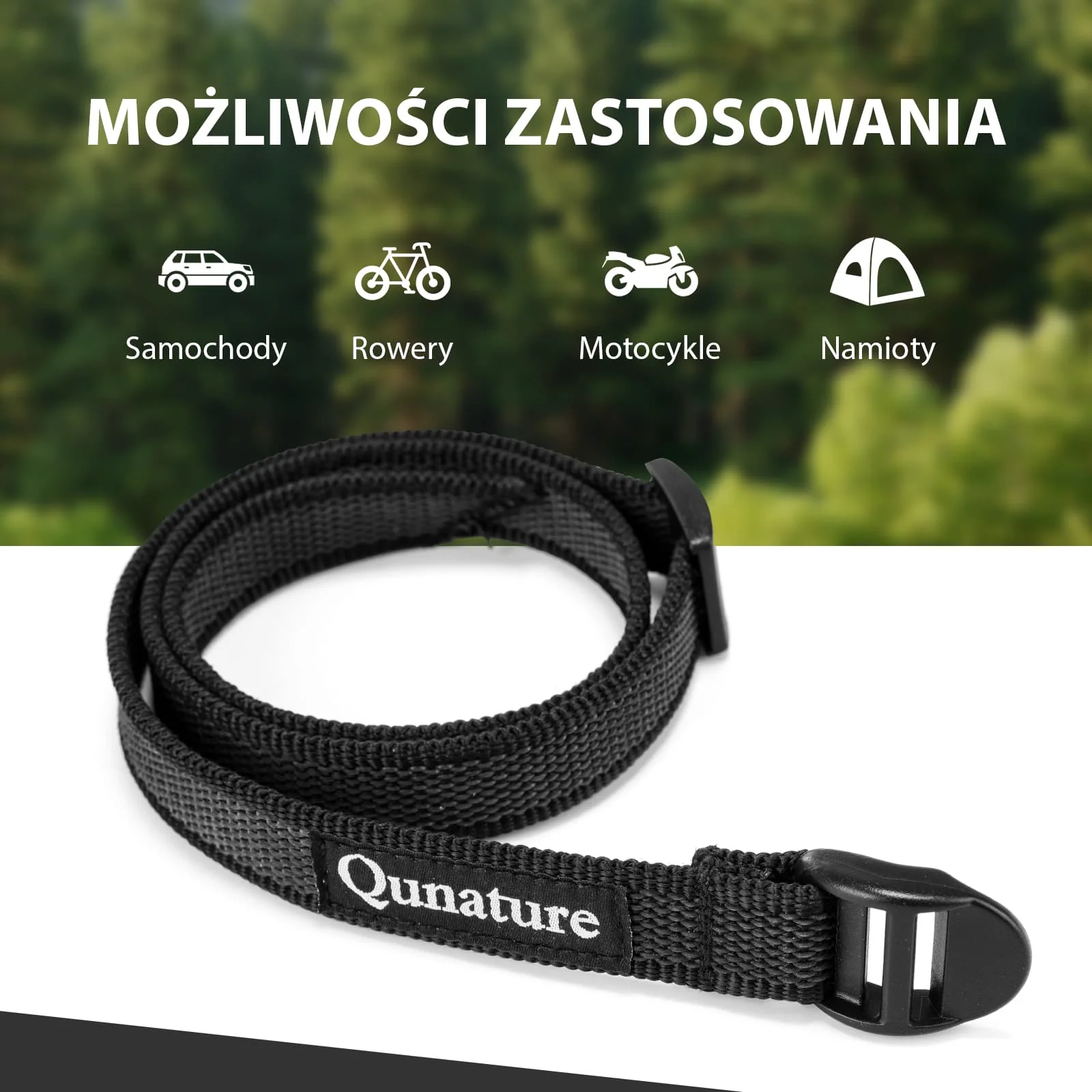 Qunature Pasy Mocujące 2 szt. Regulowane i Wytrzymałe do Bikepackingu-D93 - Image 6