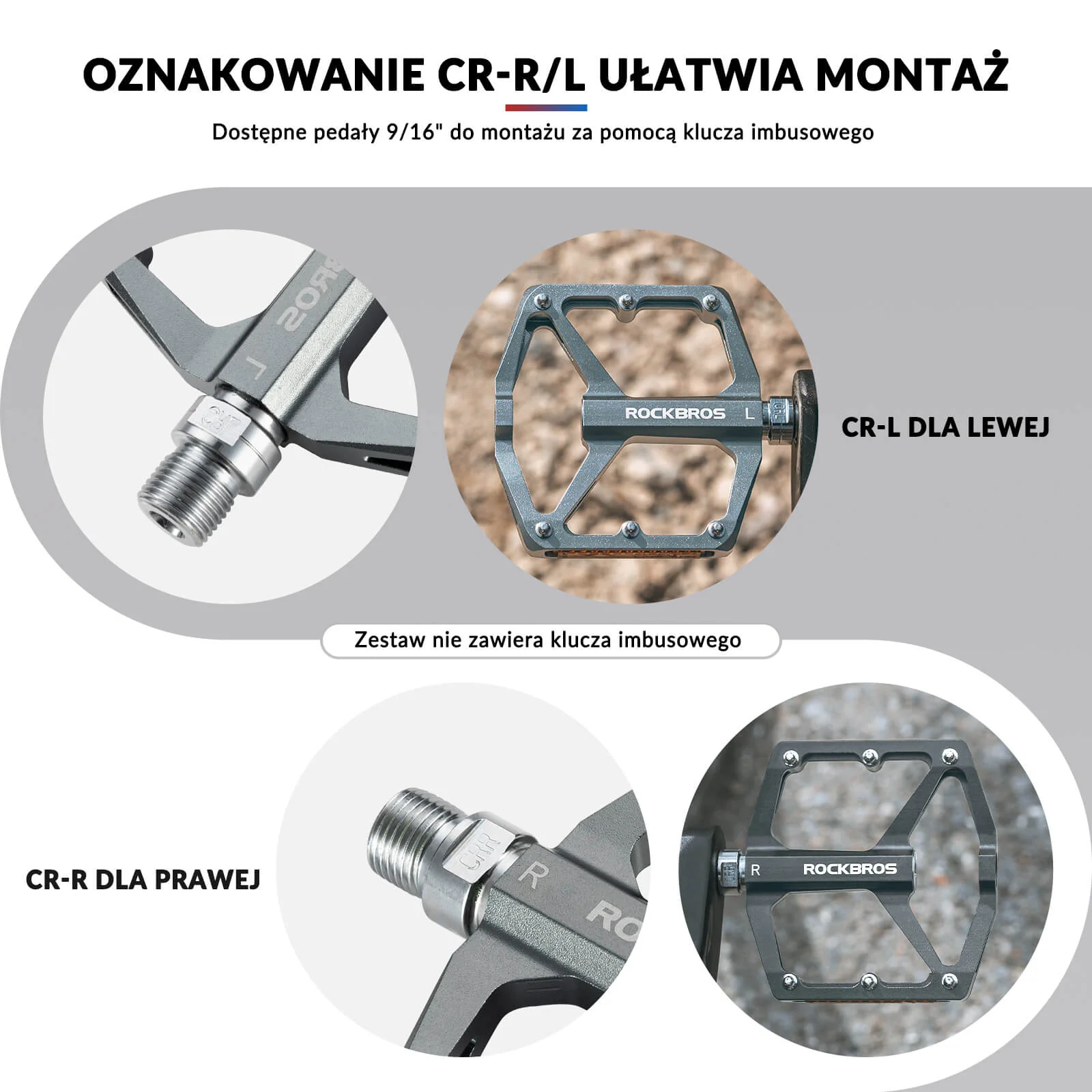 Pedał Rowerowy ze Stopu Aluminium Antypoślizgowy -K371 - Image 24
