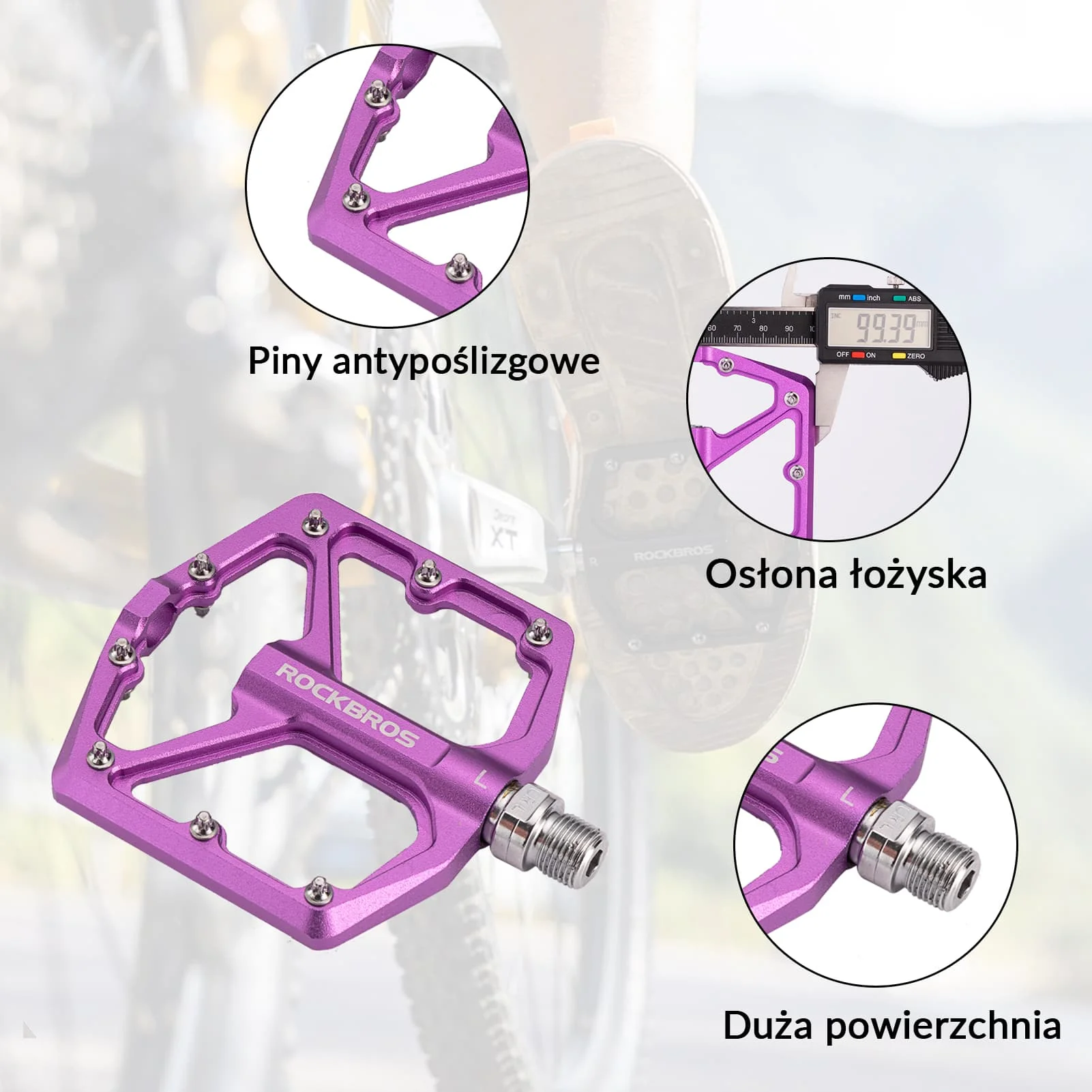 Pedały Rowerowe Pedały z Aluminium 9/16 Cala Para - Image 5