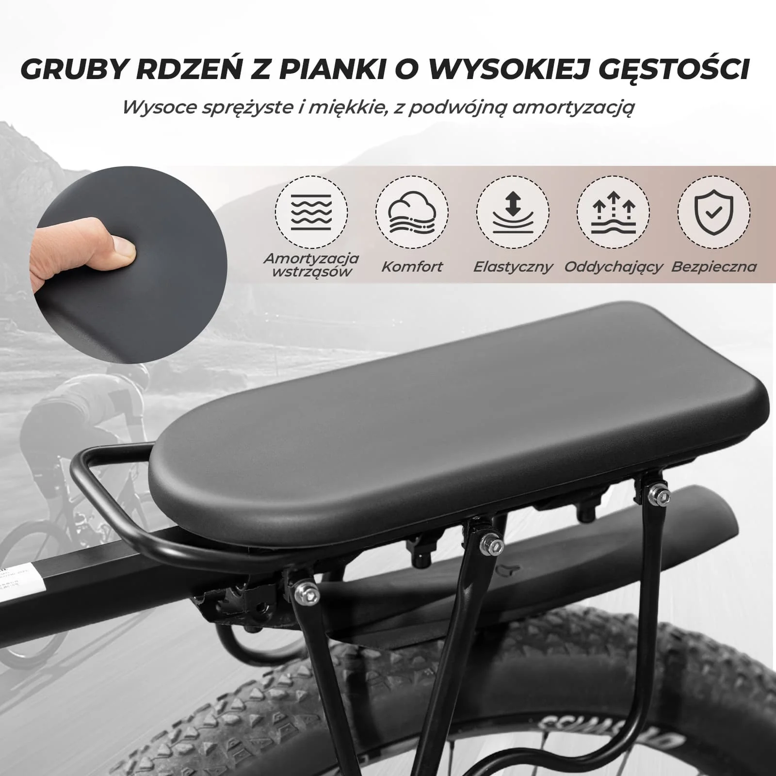 Poduszka na Bagażnik Rowerowy Komfort i Łatwy Montaż-5251 - Image 4