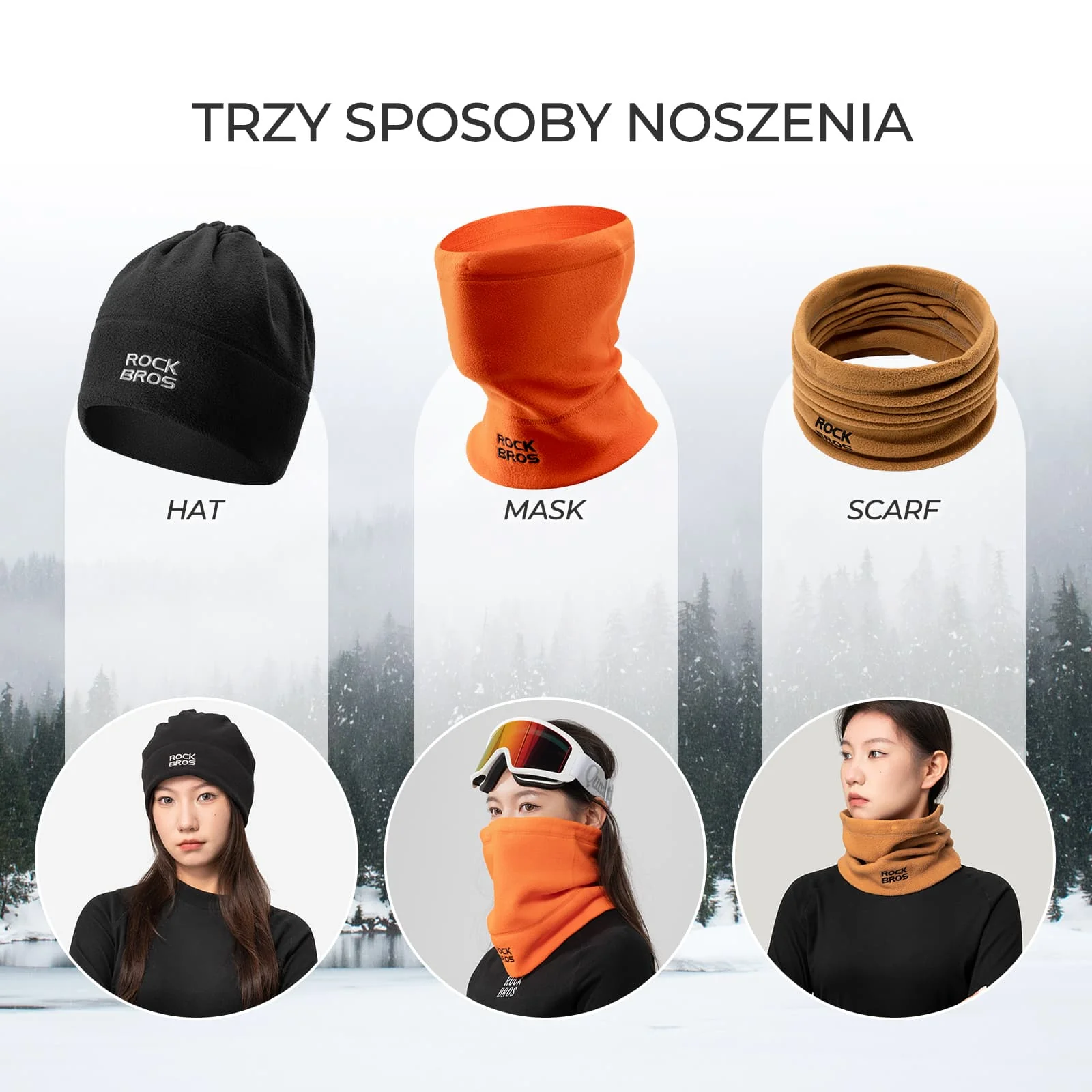 Półmaska na Twarz,Szalik i Czapka 3 W 1-M012 - Image 17