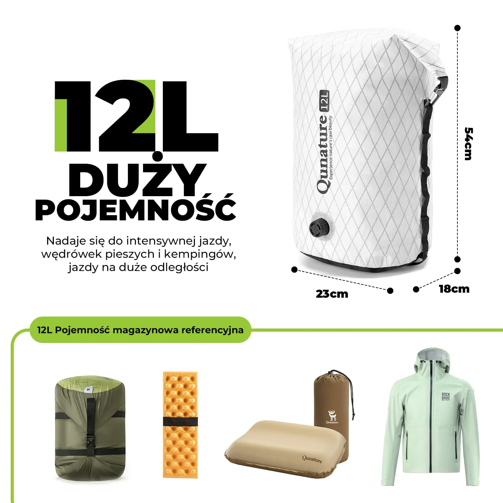 Qunature Bikepacking Wodoszczelna Torba na Kierownicę 6 L / 12 L - Image 9