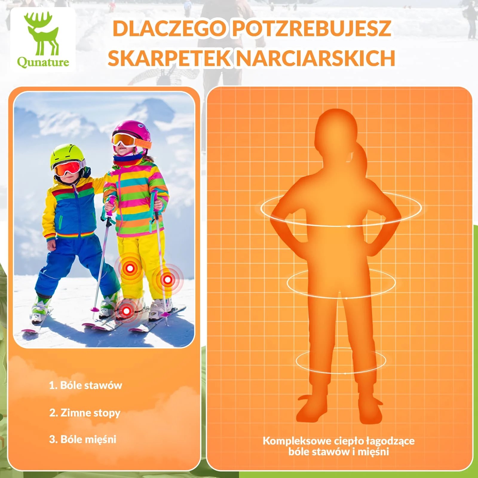 Qunature Dziecięce Skarpety Narciarskie Do Kolan W Kolorze Pandy-Q23-015 - Image 3