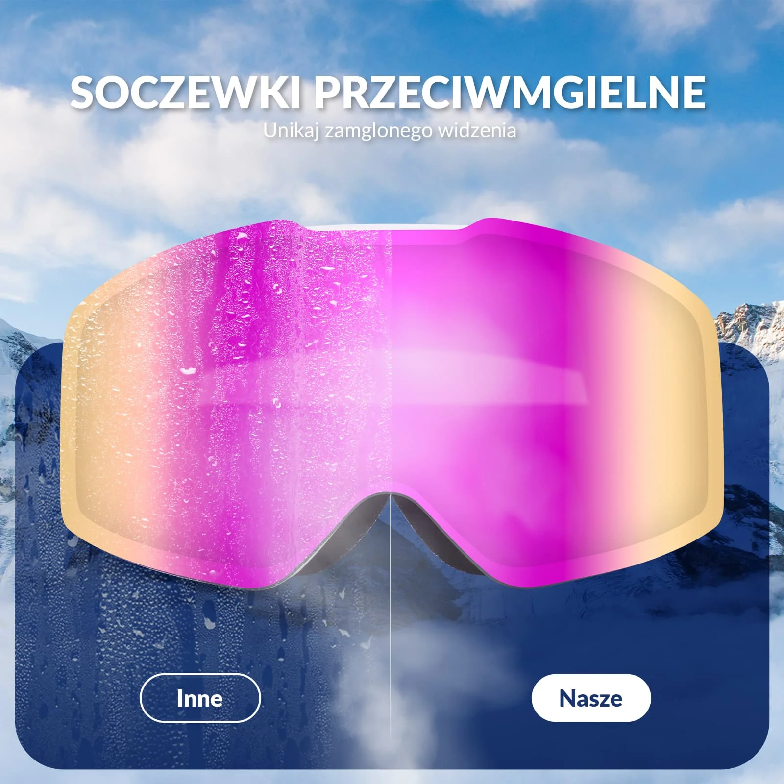 Qunature Gogle Narciarskie Bezramkowe Dla Mężczyzn I Kobiet Przeciwmgielną-Q23-007 - Image 5