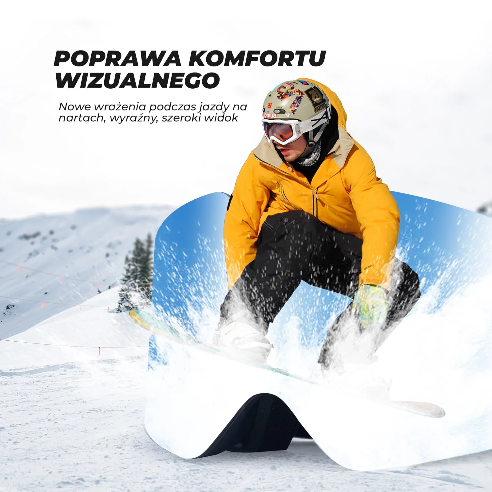 Qunature Gogle Narciarskie I Snowboardowe UV, Przeciwmgielne, OTG-Q23-008 - Image 4