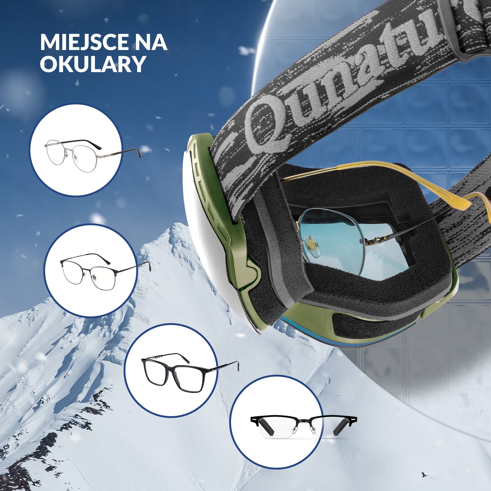 Qunature Gogle Śnieżne Ochrona UV Podwójne Soczewki Przeciwmgielne-Q23-005 - Image 16