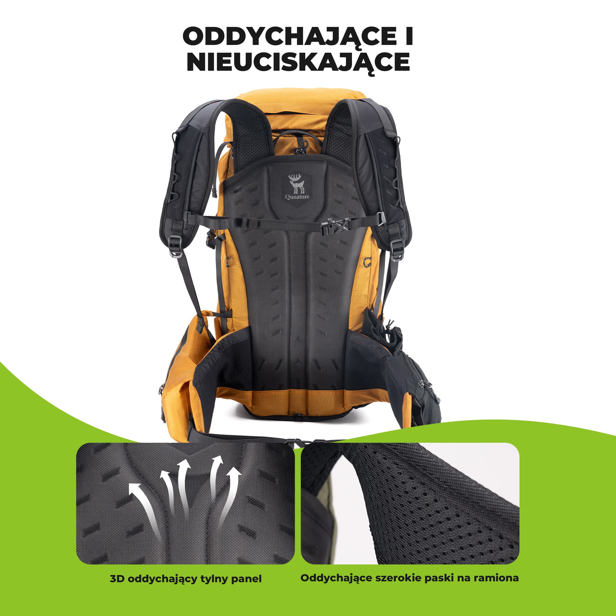 Qunature Plecak Trekkingowy 25 L z Odpinaną Kieszenią I Dostępem Bocznym-H64 - Image 11