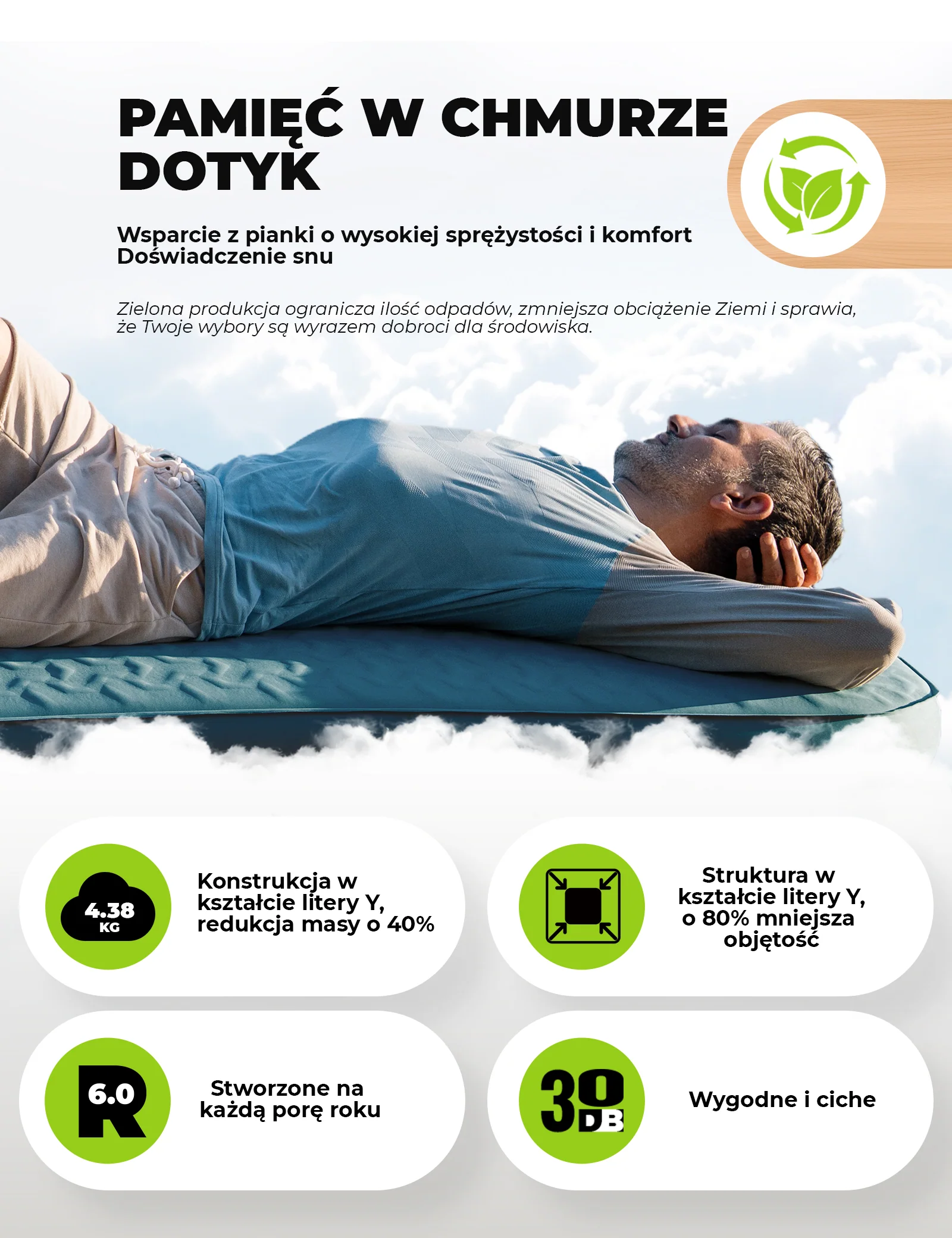Qunature Przenośna Nadmuchiwana Mata Piankowa do Spania 4 Calowa - Image 27
