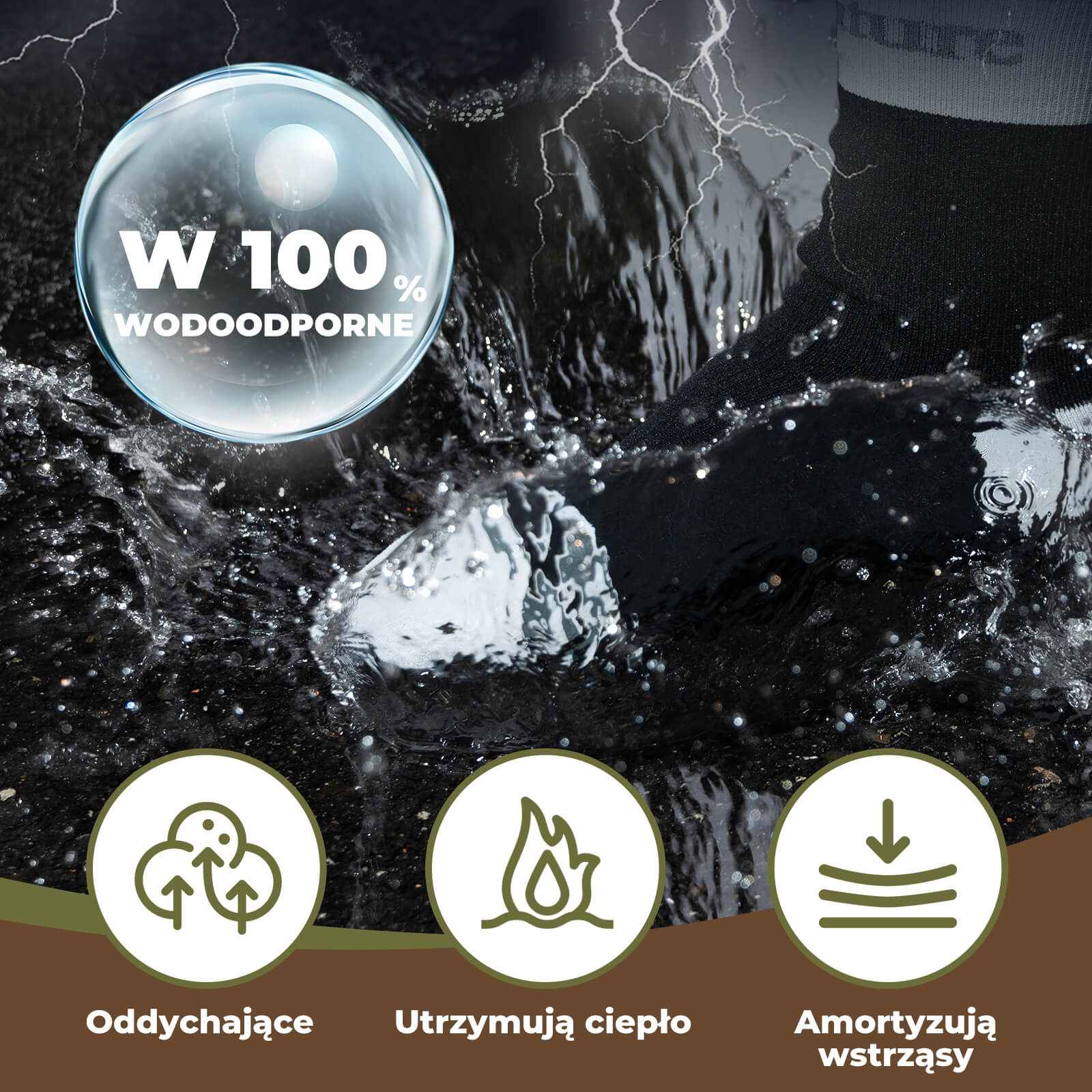 Qunature Skarpety Wodoodporny i Oddychający Dla Obu Płci - Image 3