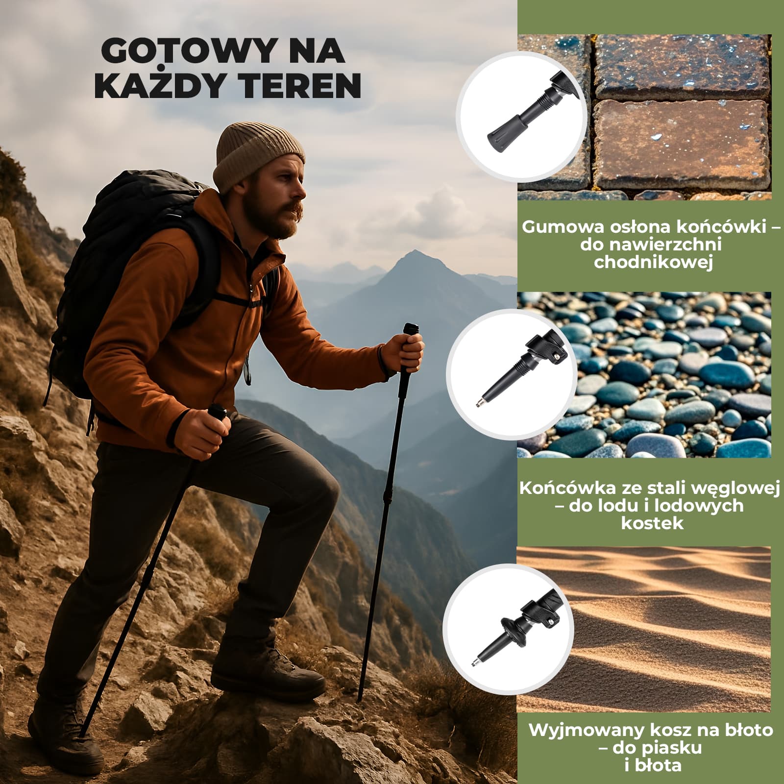 Qunature Ultralekki Kij Trekkingowy 3-częściowy - Image 12