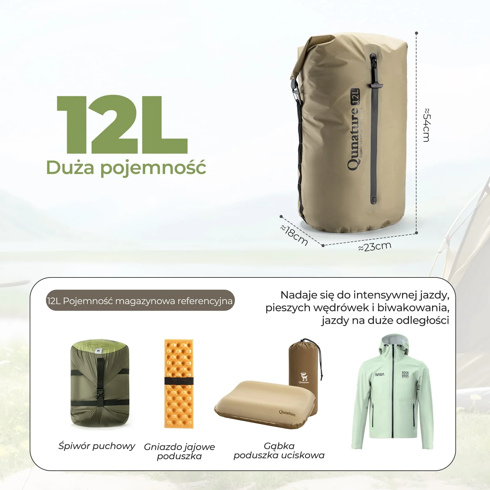 Qunature Ultralekki Wodoodporny Worek Kompresyjny-H54 - Image 14