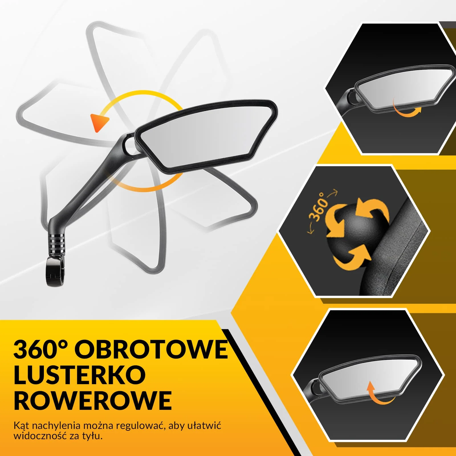 Regulowane Lusterko Rowerowe ze Stali Nierdzewnej - Image 10