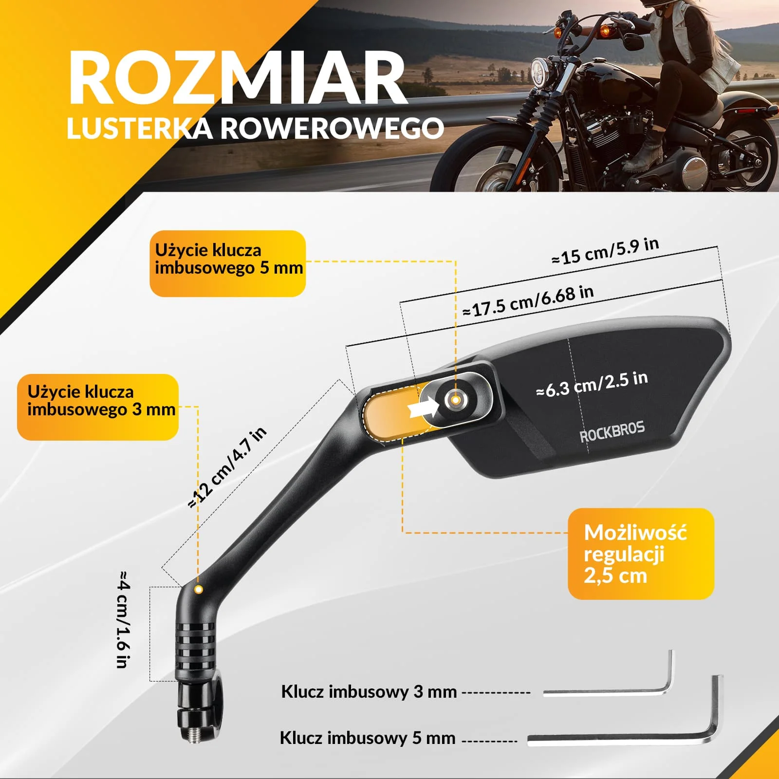 Regulowane Lusterko Rowerowe ze Stali Nierdzewnej - Image 20