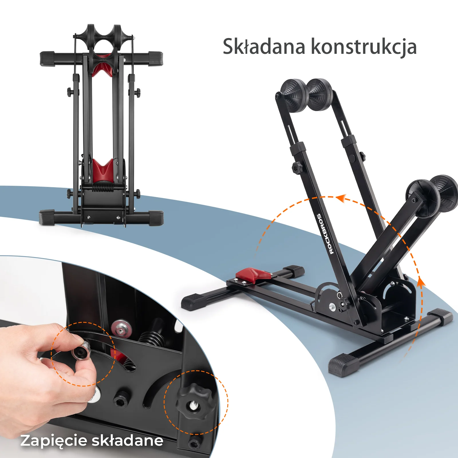 Regulowany Stojak Na Rowery 2 W 1, Składany do Kół o Średnicy 24" - 27,5" - Image 4