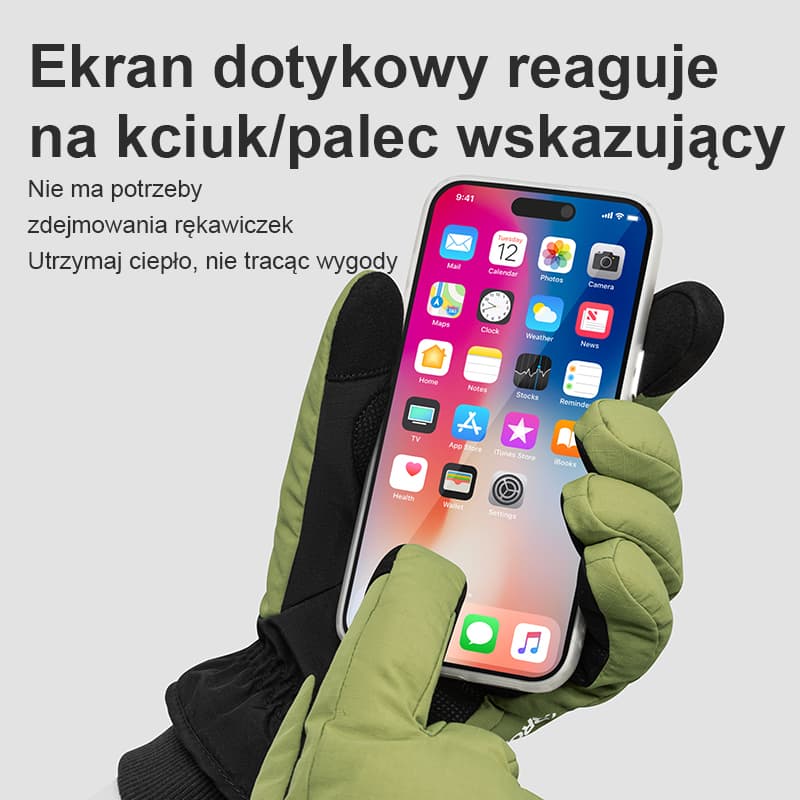 Rękawice Narciarskie I Rowerowe Z Ekranem Dotykowym Zima-S378 - Image 10