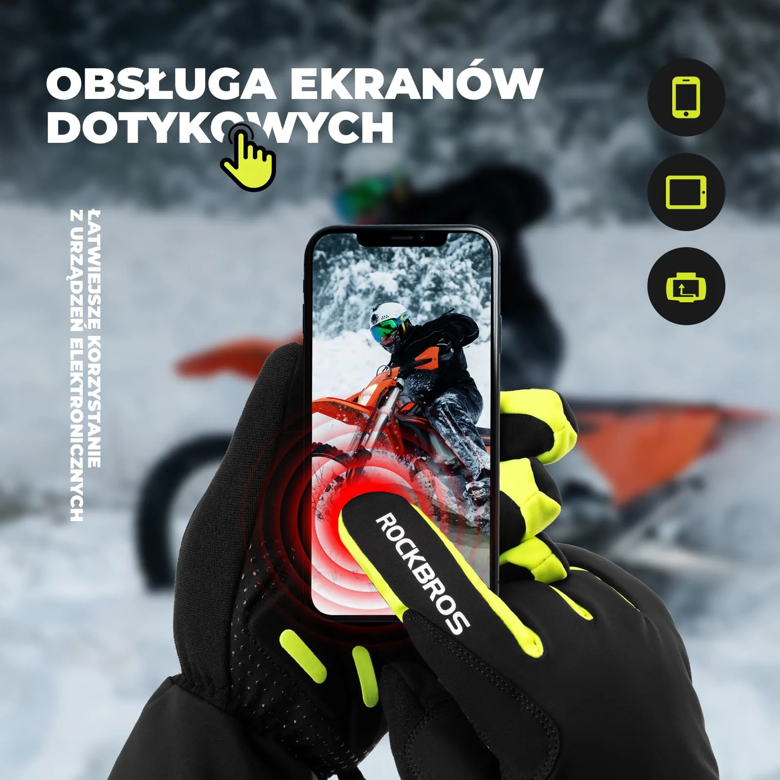 Rękawiczki Podgrzewane z Akumulatorami Ciepłe Zimowe -S381 - Image 2