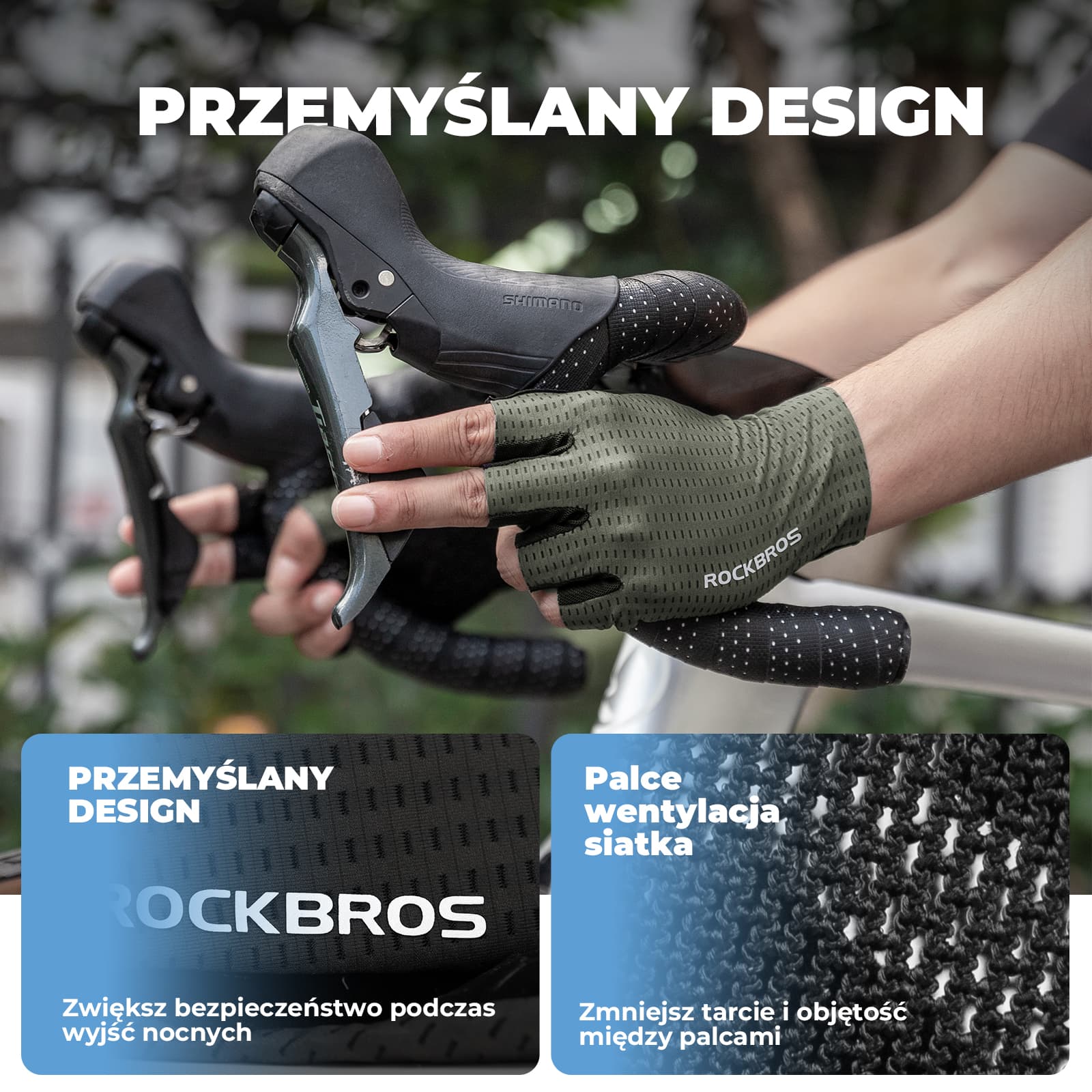Rękawiczki Rowerowe bez Palców Maksymalna Przyczepność i Wentylacja-S376 - Image 12