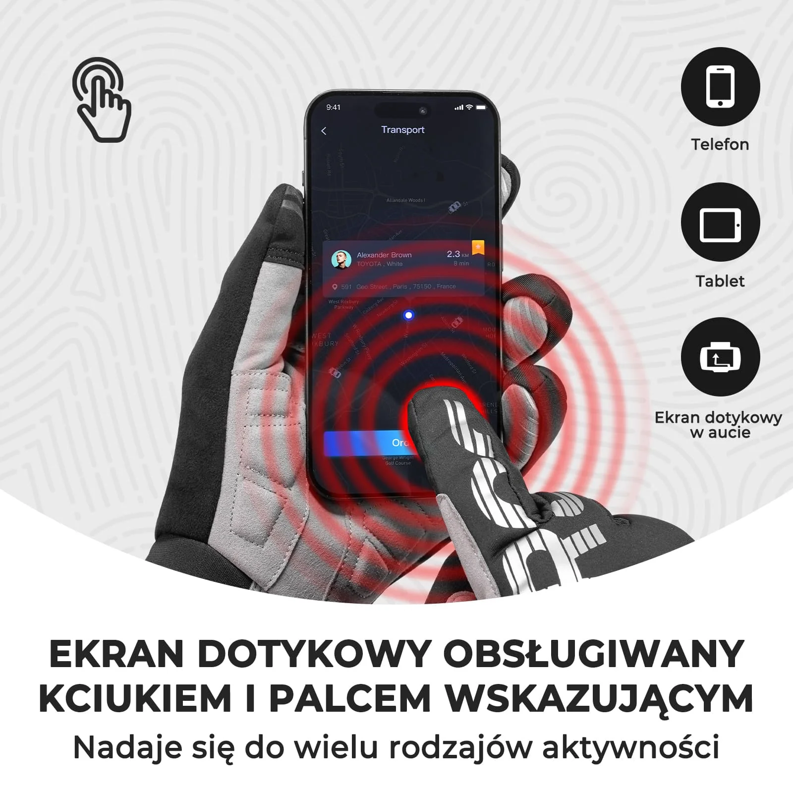 Rękawiczki Rowerowe do Obsługi EkranówDotykowych Zima-S209-1 - Image 2