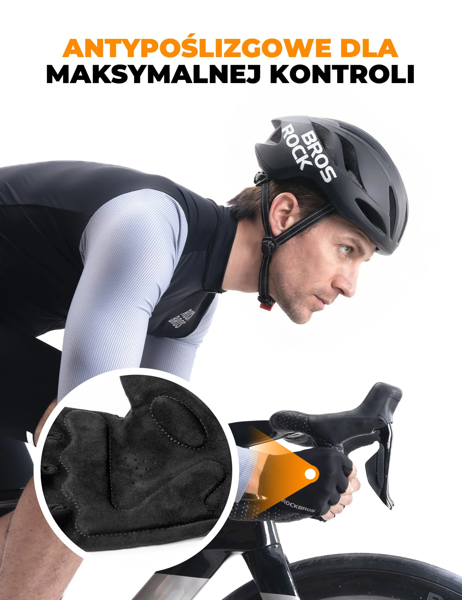 Rękawiczki Rowerowe Krótkie Letnie Antypoślizgowe Oddychające-S408 - Image 4