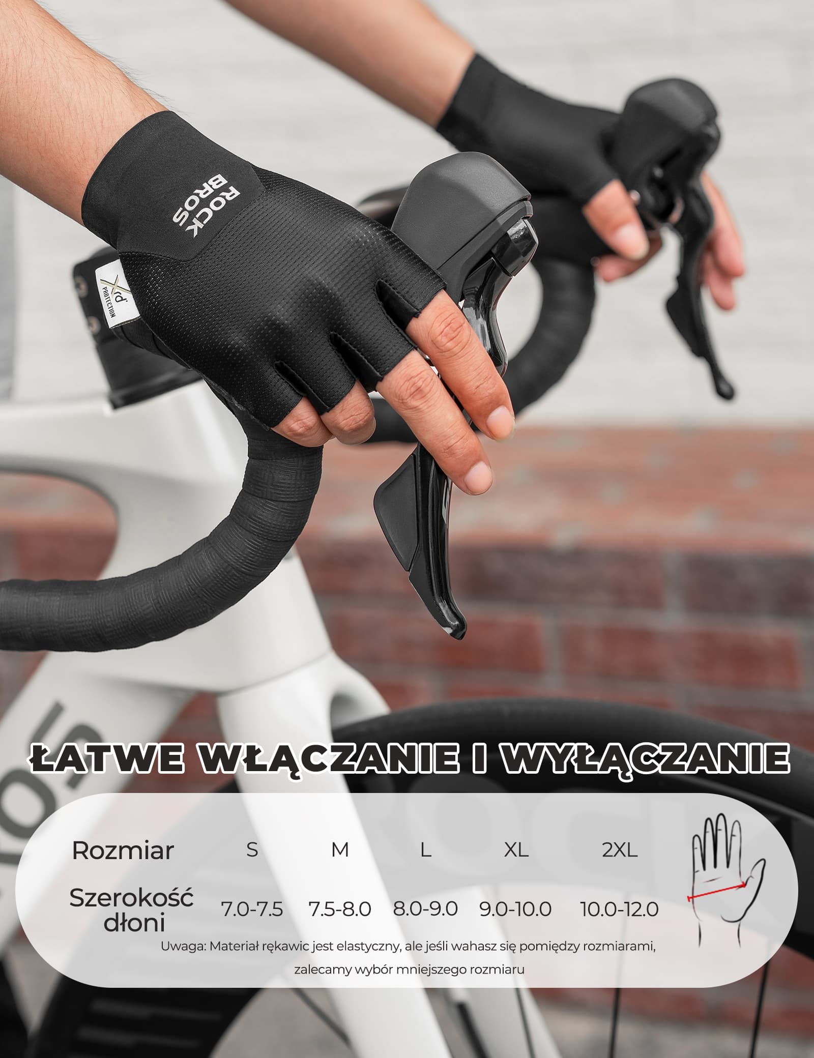 Rękawiczki Rowerowe Krótkie Z Technologią PORON XRD Amortyzujące - S403 - Image 4