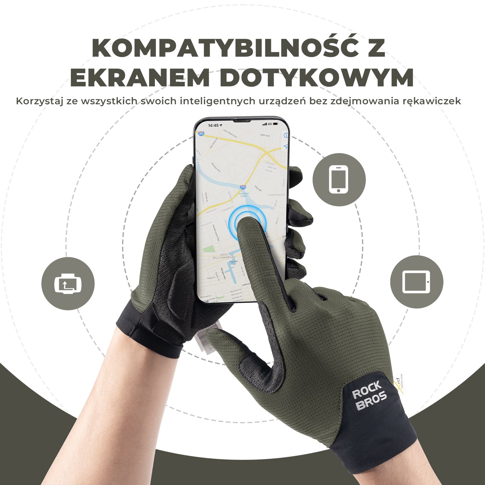 Rękawiczki Rowerowe Touchscreen Z Amortyzacją Wiosenno-letni Cienki Styl-S403-1 - Image 4