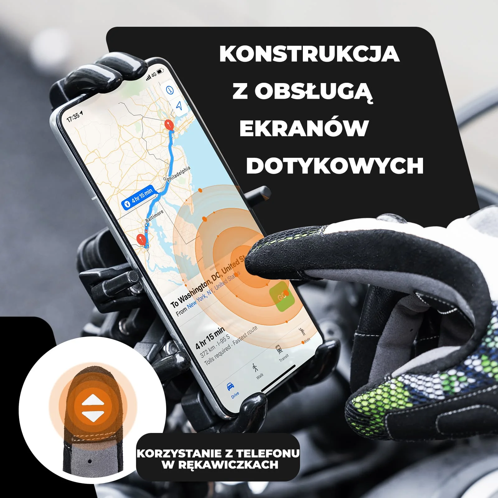 Rękawiczki Rowerowe z Ekranem Dotykowym Wiosna i Jesień-MT028 - Image 2
