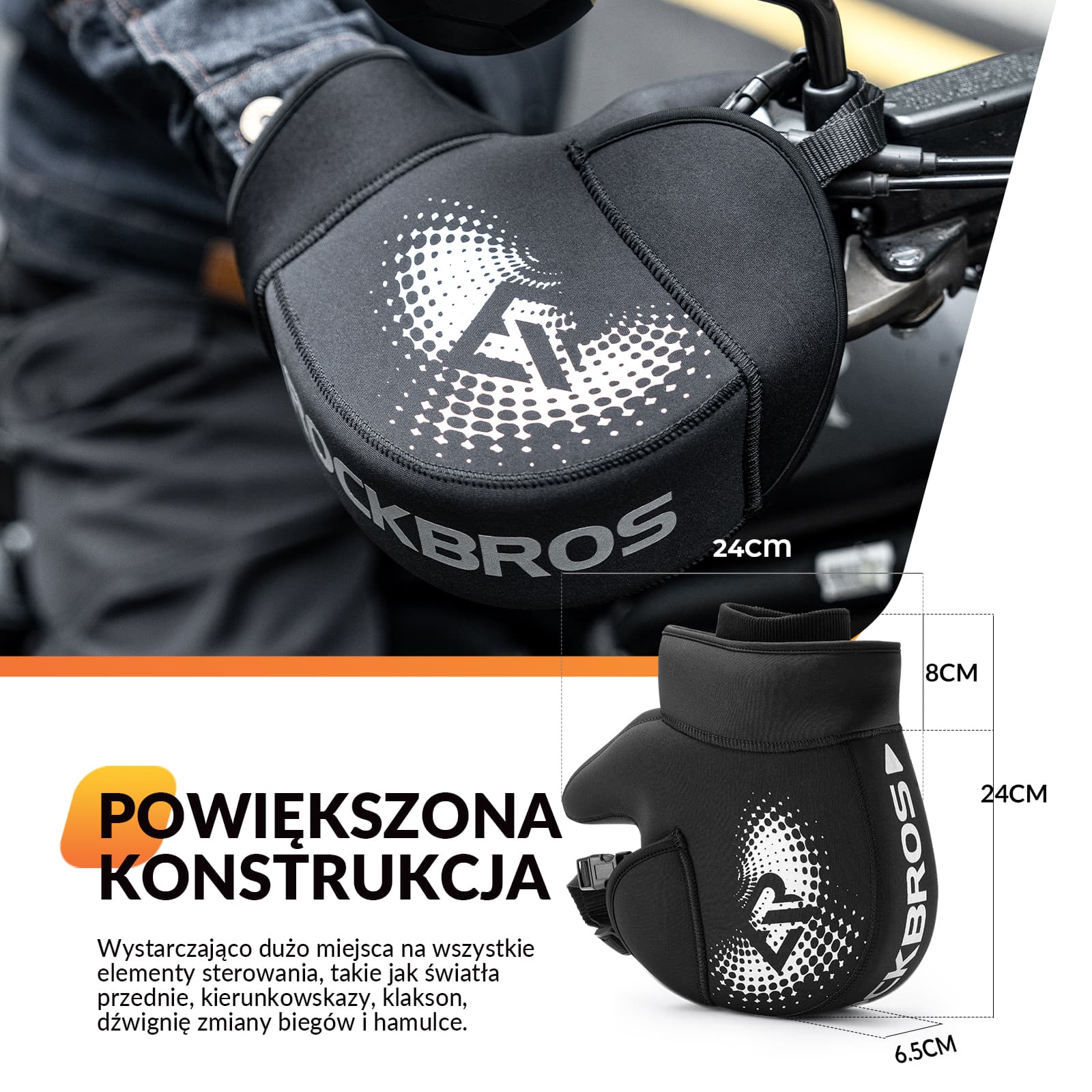 Rękawiczki Zimowe na Kierownicę Motocyklu Zima-D55 - Image 6