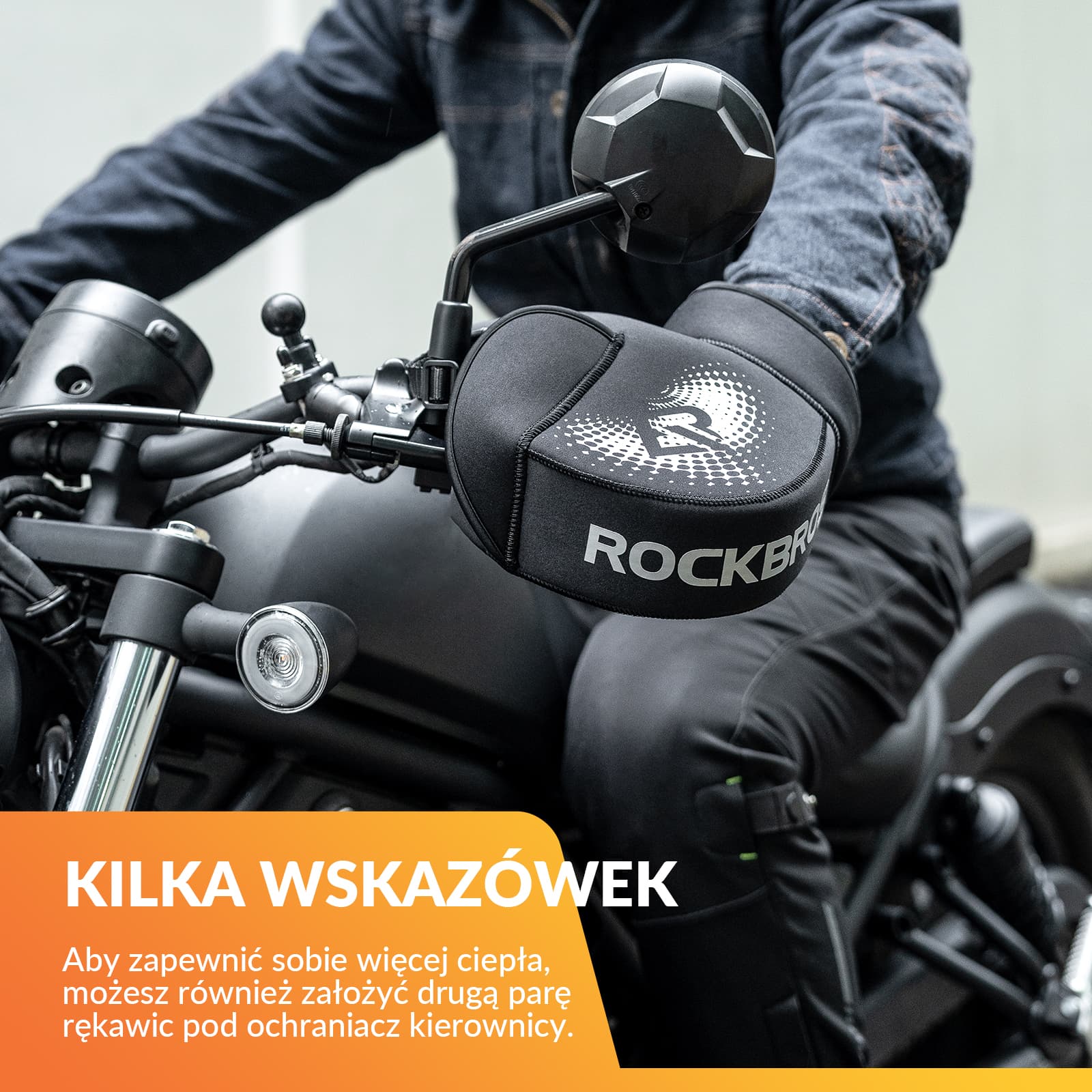 Rękawiczki Zimowe na Kierownicę Motocyklu Zima-D55 - Image 7