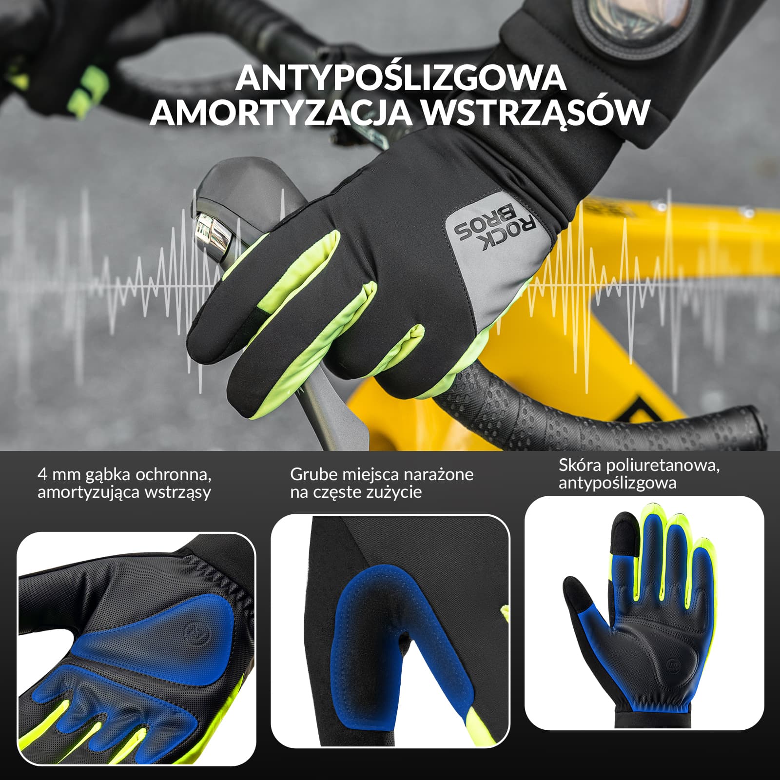Rękawiczki Zimowe Rowerowe z Ekranem Dotykowym Wiatroszczelne-S335 - Image 4