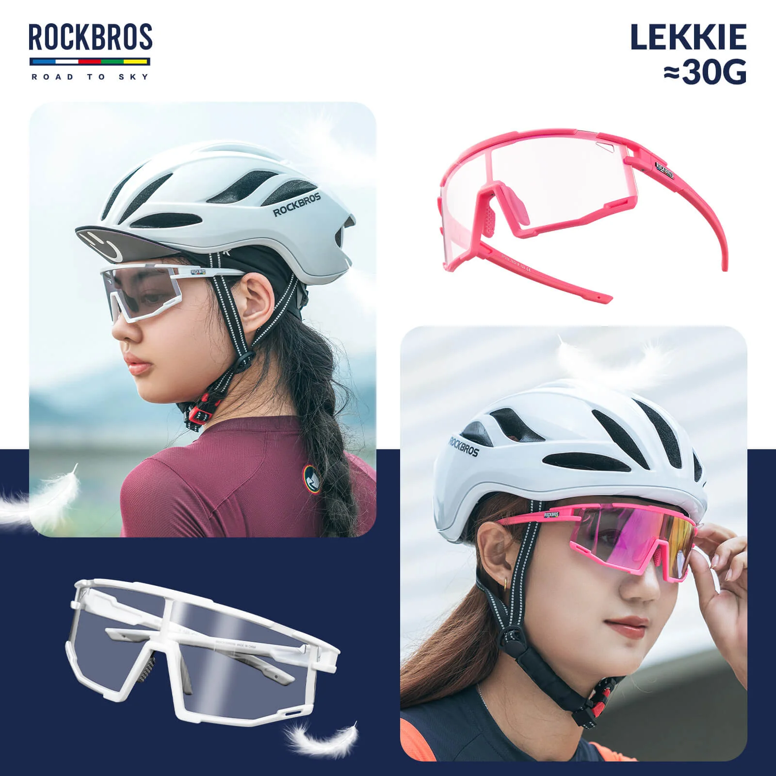 ROAD TO SKY Okulary Rowerowe Fotochromowe Okulary Sportowe UV400 | ROCKBROS - Image 11