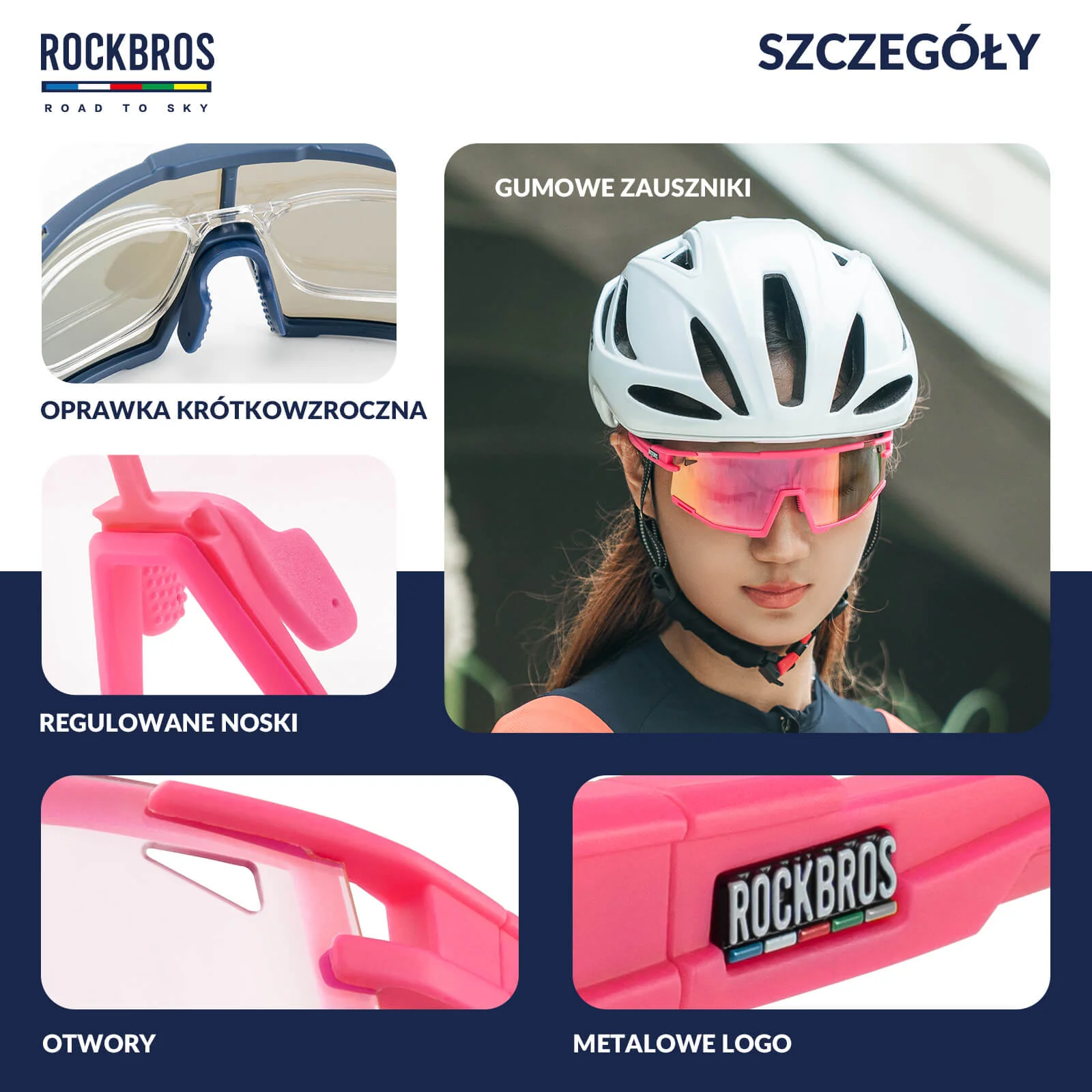 ROAD TO SKY Okulary Rowerowe Fotochromowe Okulary Sportowe UV400 | ROCKBROS - Image 8