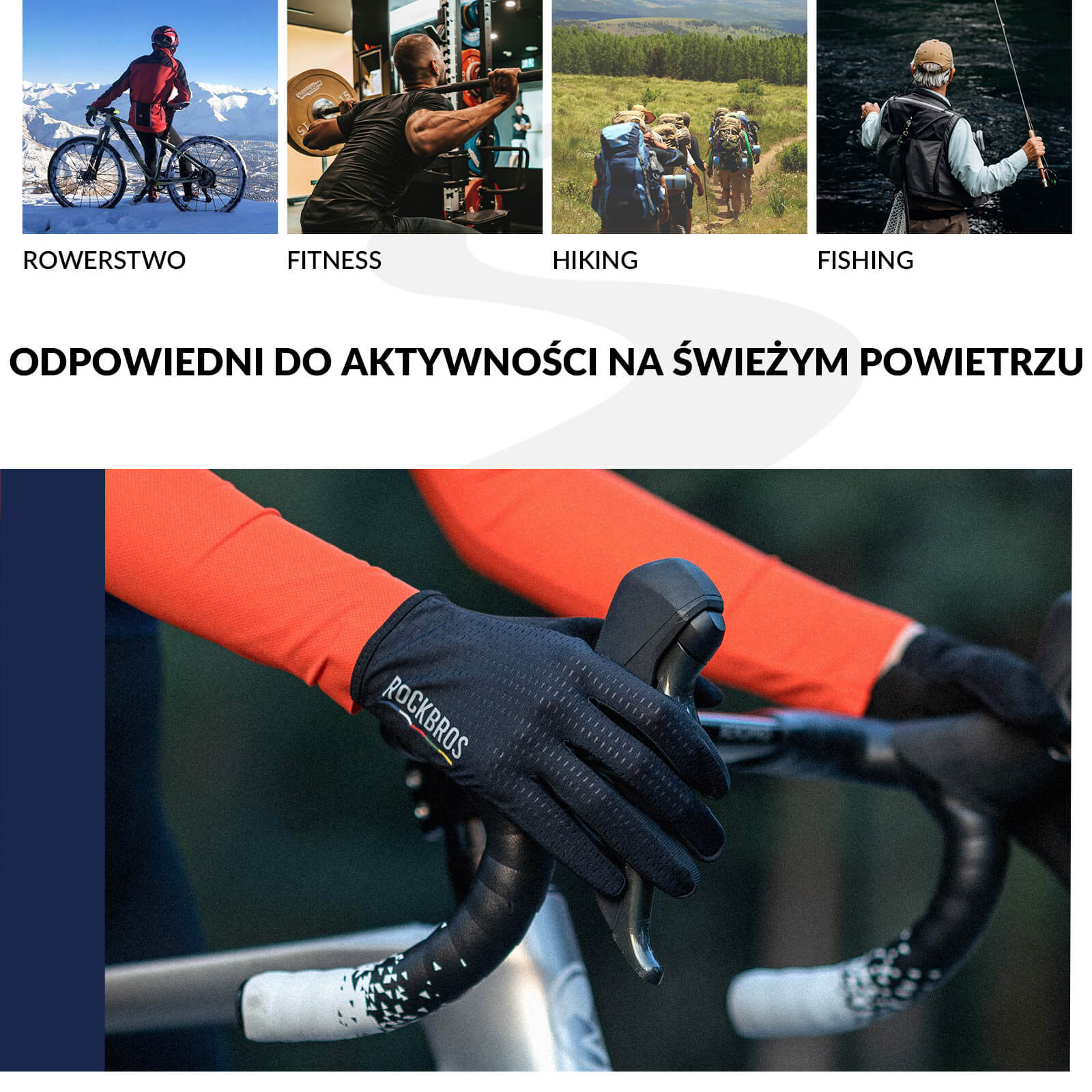 ROAD TO SKY Rękawiczki Rowerowe Wiosna Lato Kolarskie Dotykowe Oddychające Unisex - Image 12