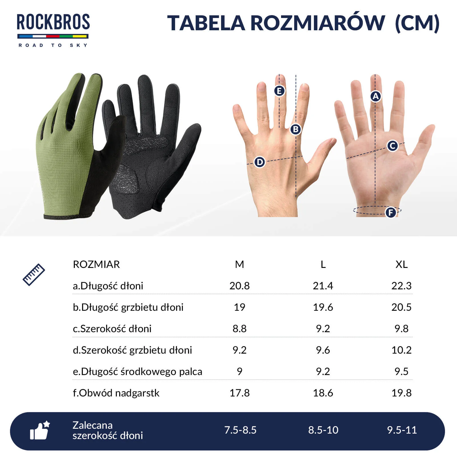 ROAD TO SKY Rękawiczki Rowerowe Wiosna Lato Kolarskie Dotykowe Oddychające Unisex - Image 23