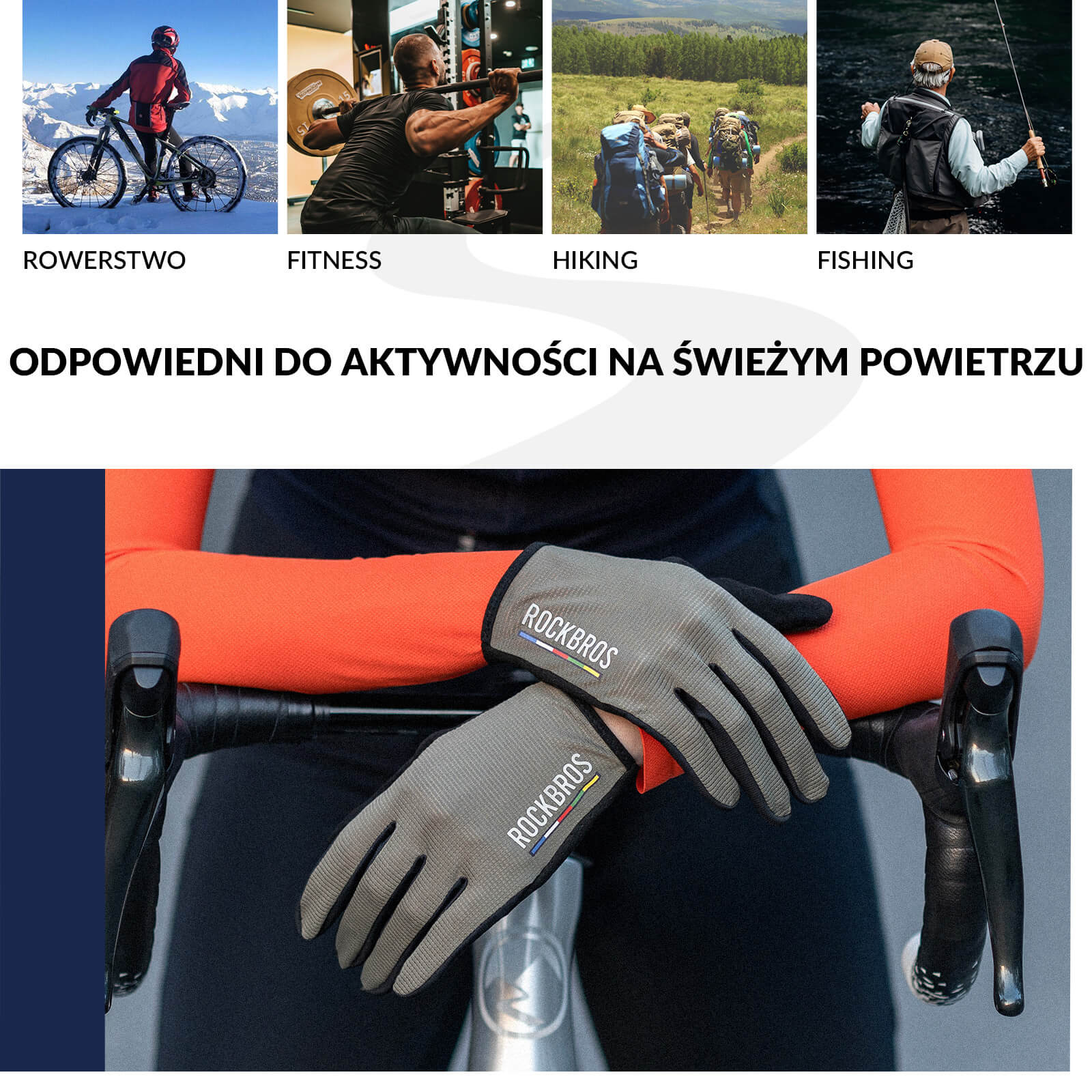 ROAD TO SKY Rękawiczki Rowerowe Wiosna Lato Kolarskie Dotykowe Oddychające Unisex - Image 24