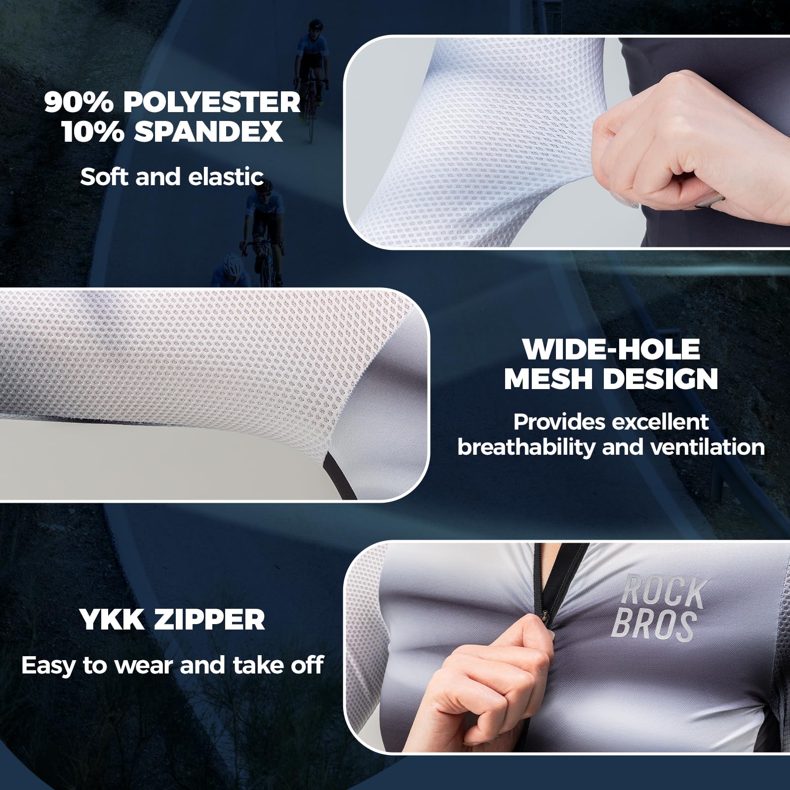 ROCKBROS Damska Koszulka Rowerowa z Długim Rękawem Szybkoschnąca Koszulka na Rower na Lato z 3 Kieszeniami, Top do Ćwiczeń, Idealna na Rowery, Szosy, MTB, Bieganie, Wędrówki, Fitness, S-XXL - Image 5