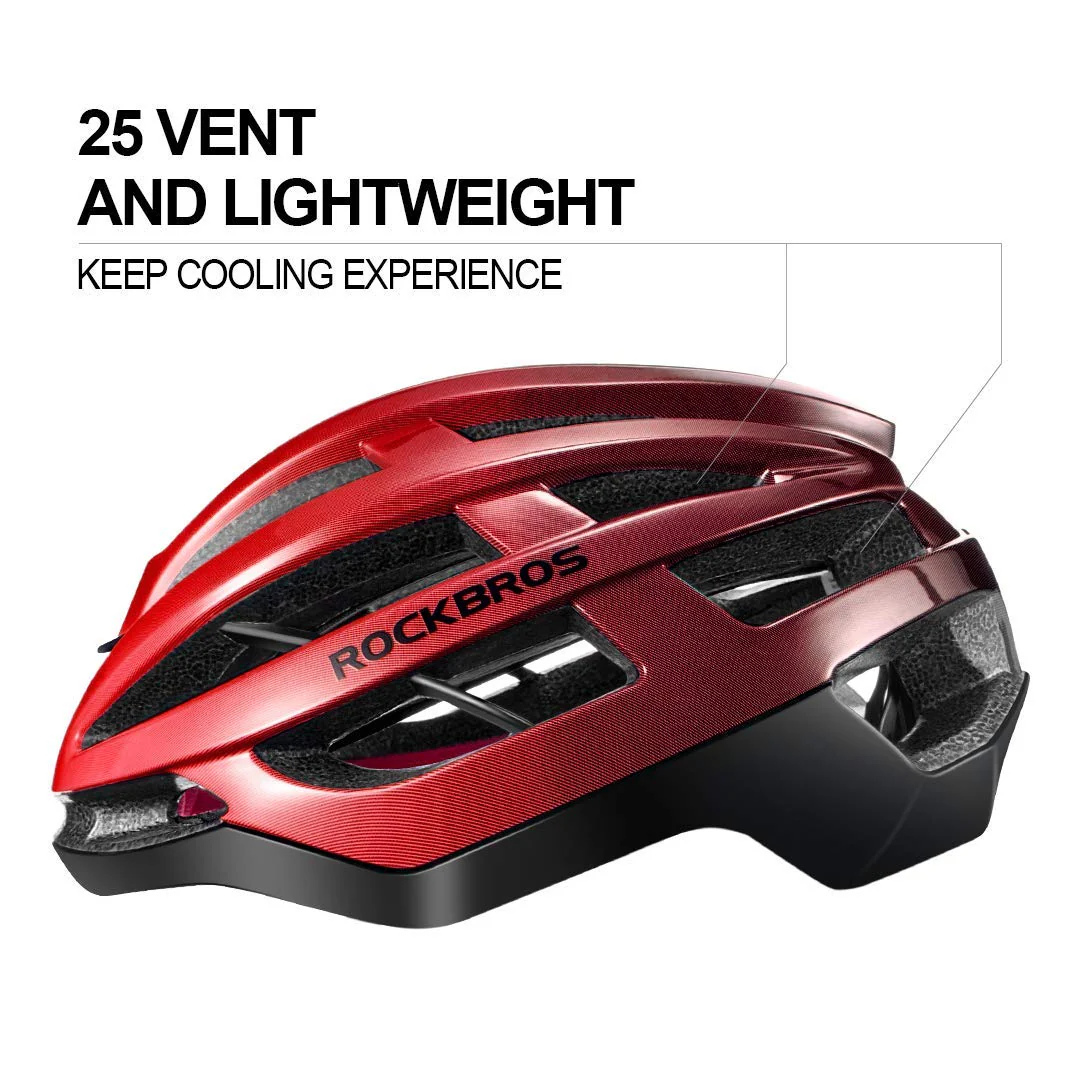 ROCKBROS Kask Kolarski Gradientowy dla Mężczyzn Kobiet Bezpieczny Standardowy Kask Rowerowy Lekki Regulowany Oddychający Odblaskowy Kask Rowerowy Góra i Droga L (58-63 cm) - Image 10