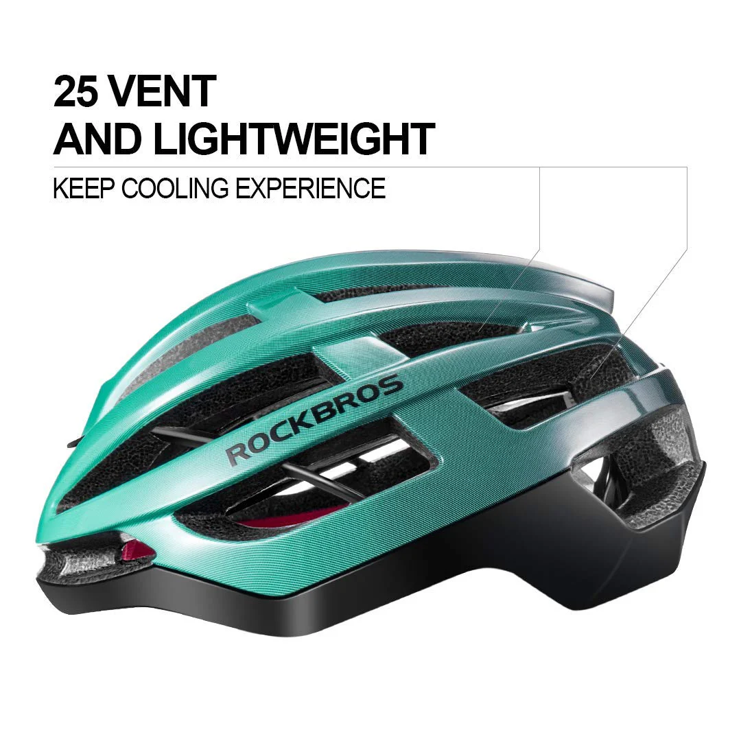 ROCKBROS Kask Kolarski Gradientowy dla Mężczyzn Kobiet Bezpieczny Standardowy Kask Rowerowy Lekki Regulowany Oddychający Odblaskowy Kask Rowerowy Góra i Droga L (58-63 cm) - Image 16
