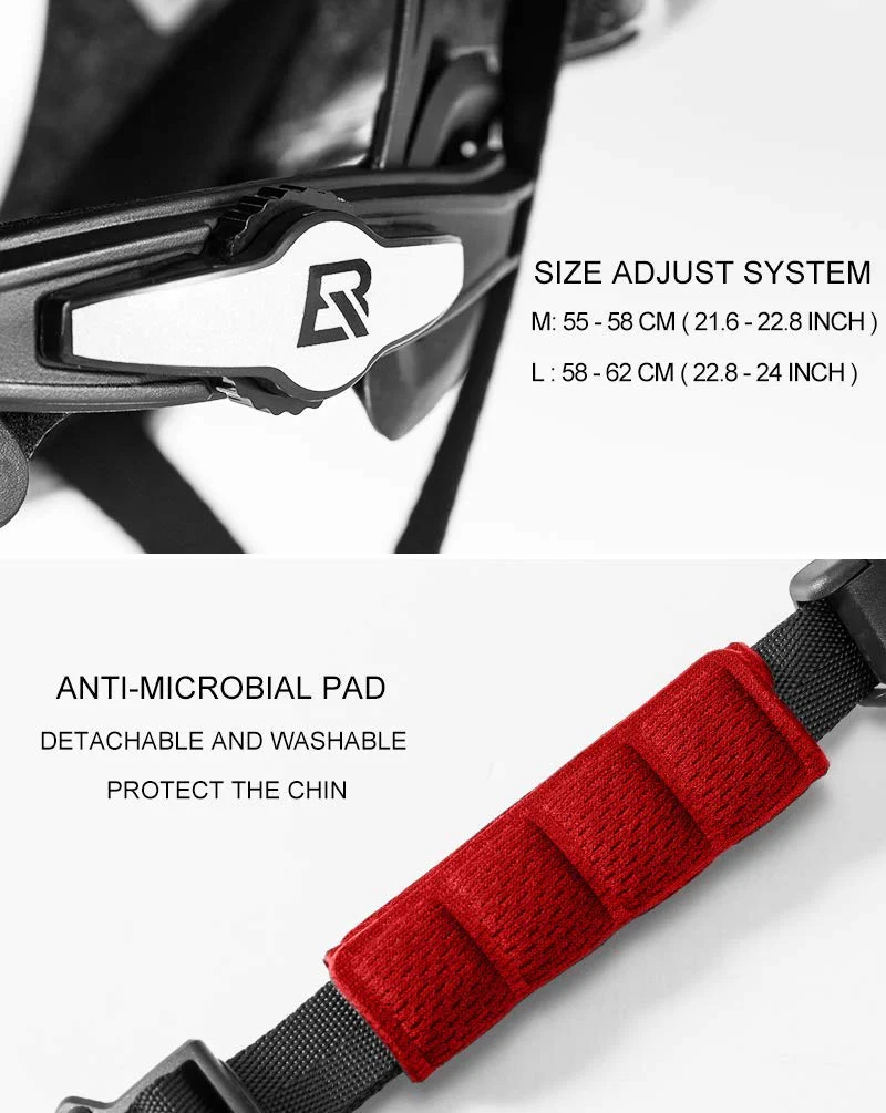 ROCKBROS Kask Kolarski Gradientowy dla Mężczyzn Kobiet Bezpieczny Standardowy Kask Rowerowy Lekki Regulowany Oddychający Odblaskowy Kask Rowerowy Góra i Droga L (58-63 cm) - Image 5