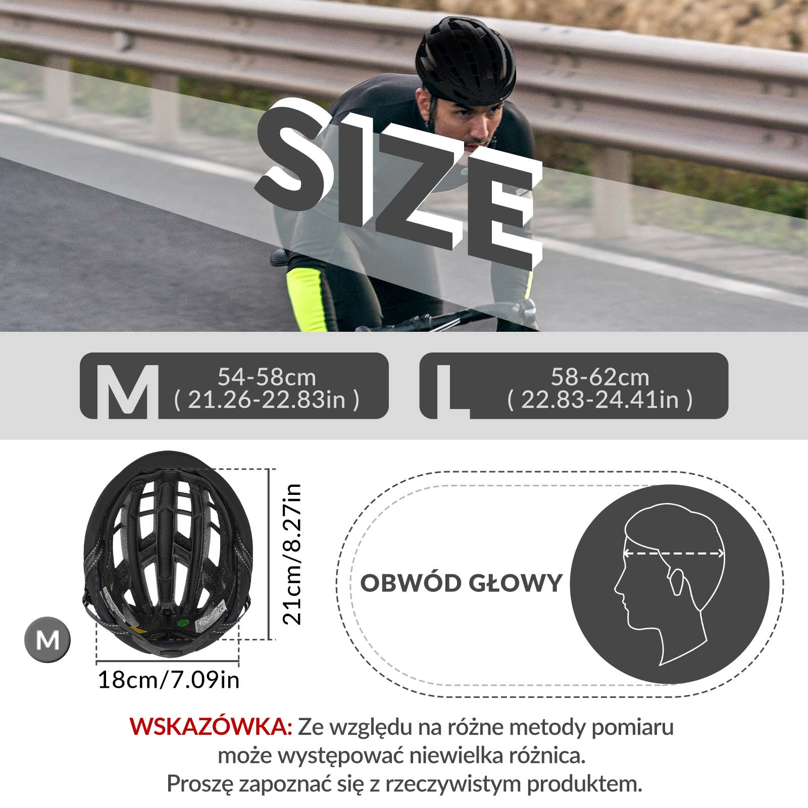 ROCKBROS Kask Rowerowy Kolarski Kask Unisex Dorośli M(54-58cm) / L(58-62cm) - Image 24