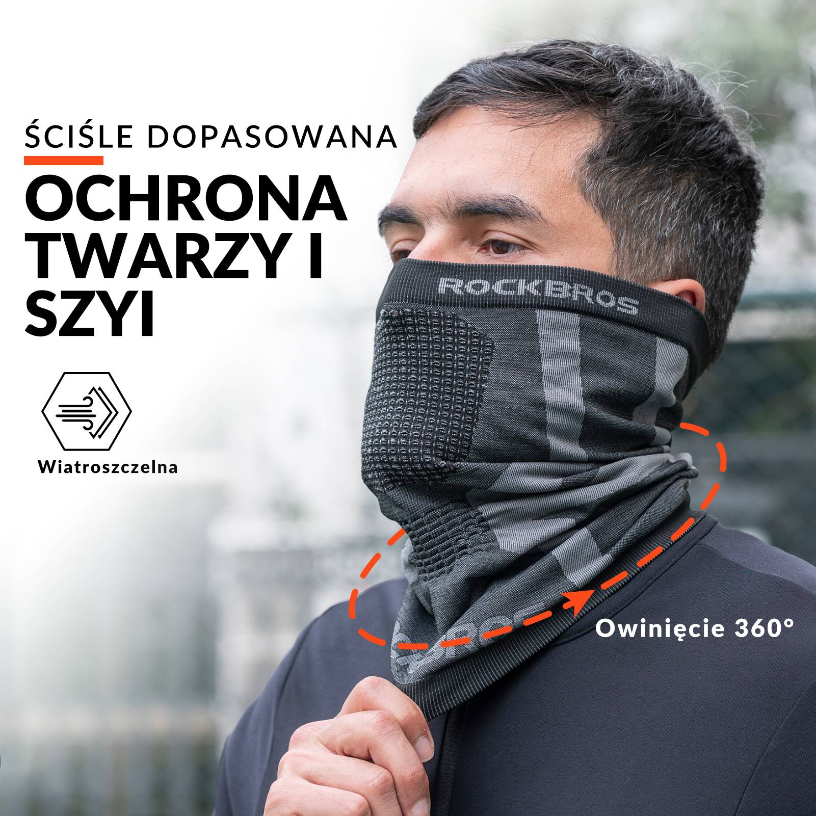 Komin Termiczny Ocieplacz na Szyję Zimowy Ciepły Maska na Narty Rower - Image 4