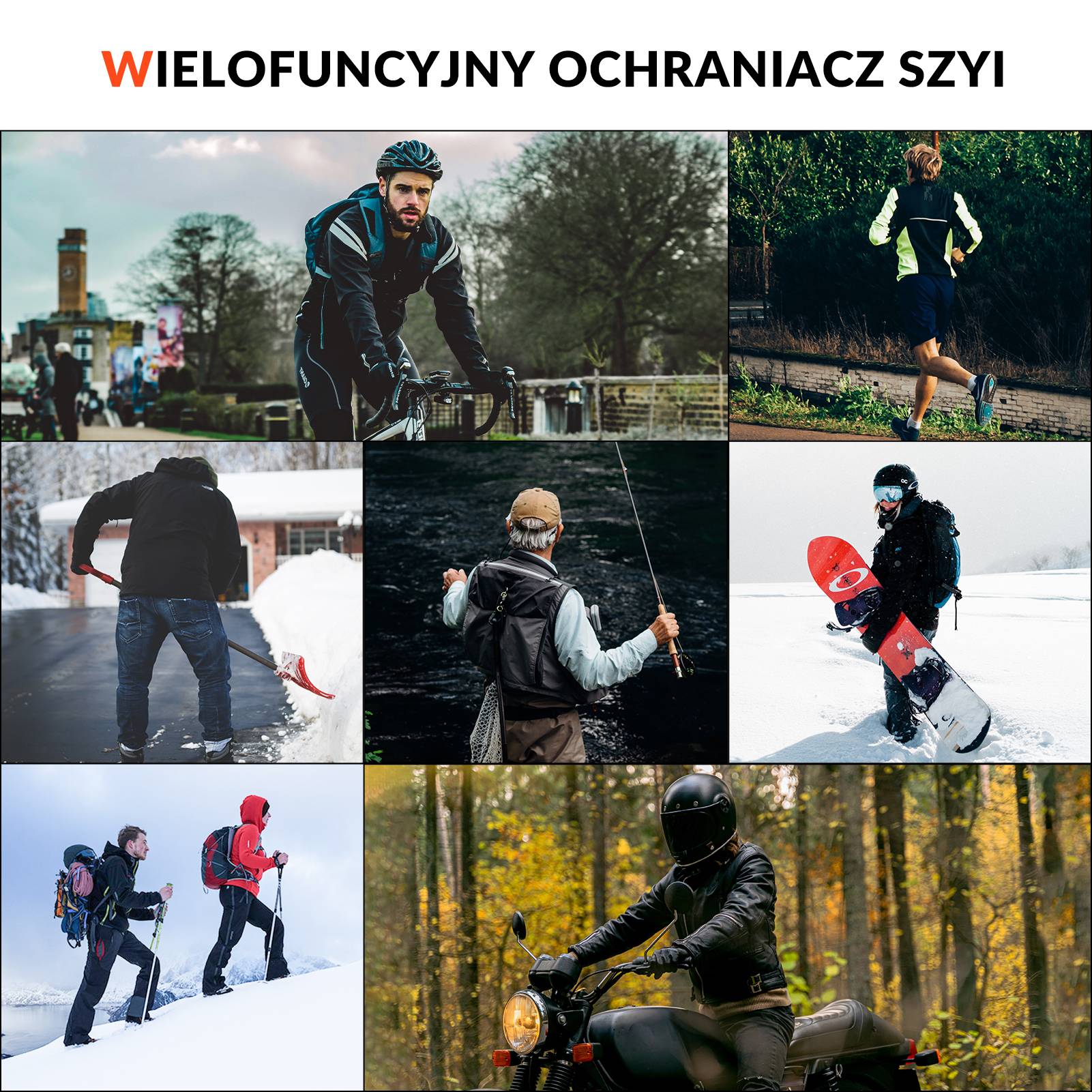Komin Termiczny Ocieplacz na Szyję Zimowy Ciepły Maska na Narty Rower - Image 7