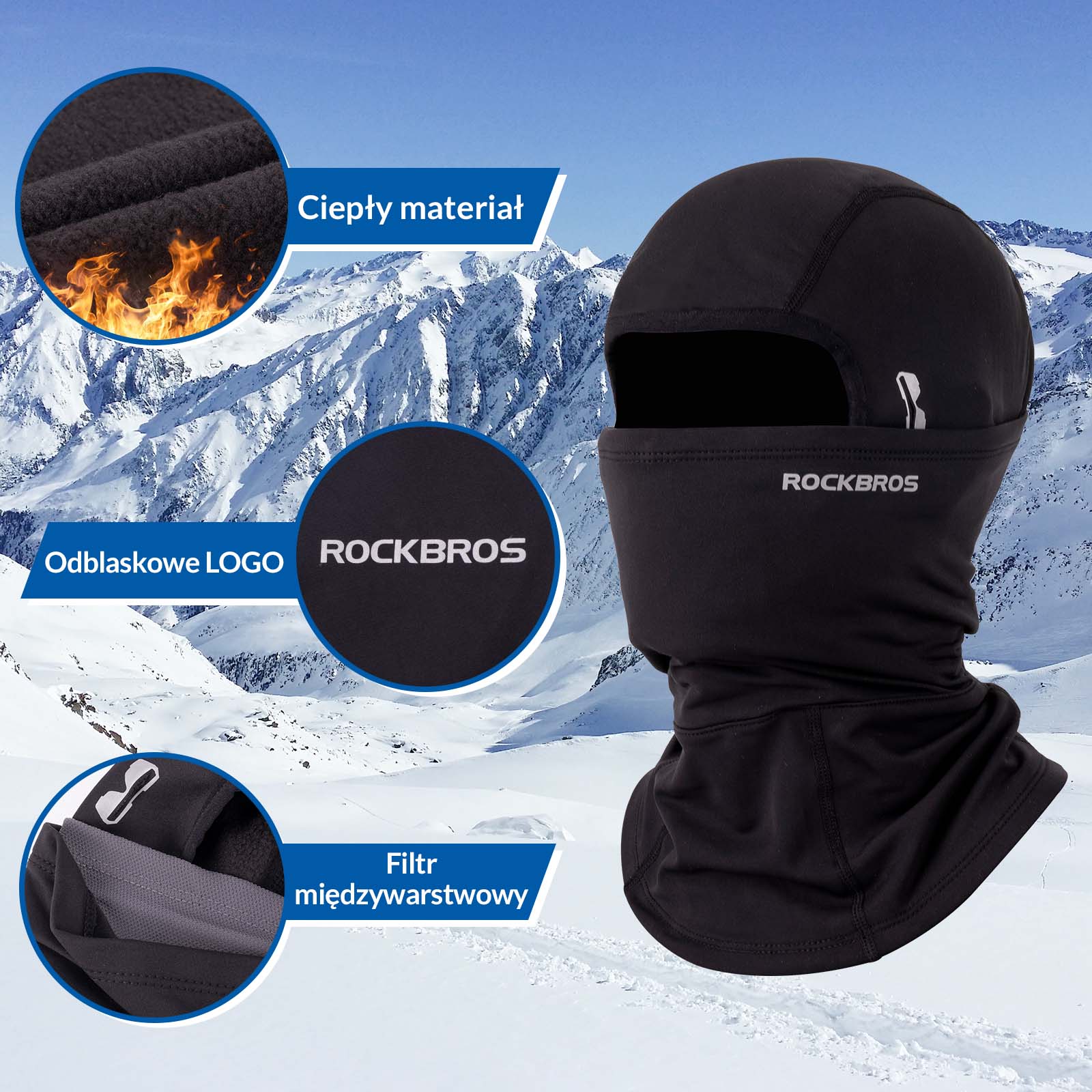 Kominiarka Zimowa BALACLAVA Narciarska Motocyklowa Rowerowa Uniwesralna - Image 3