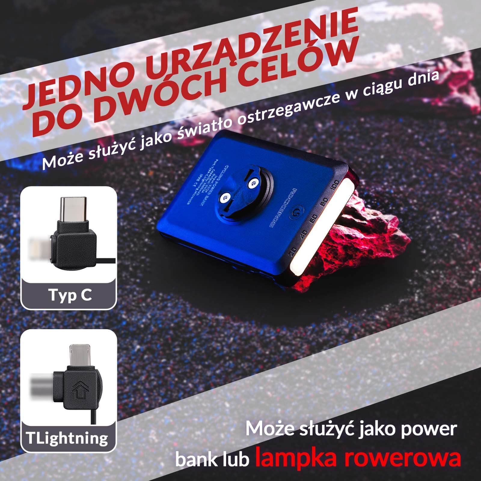 Przednie Światło Rowerowe Powerbankiem RL-S1 - Image 5