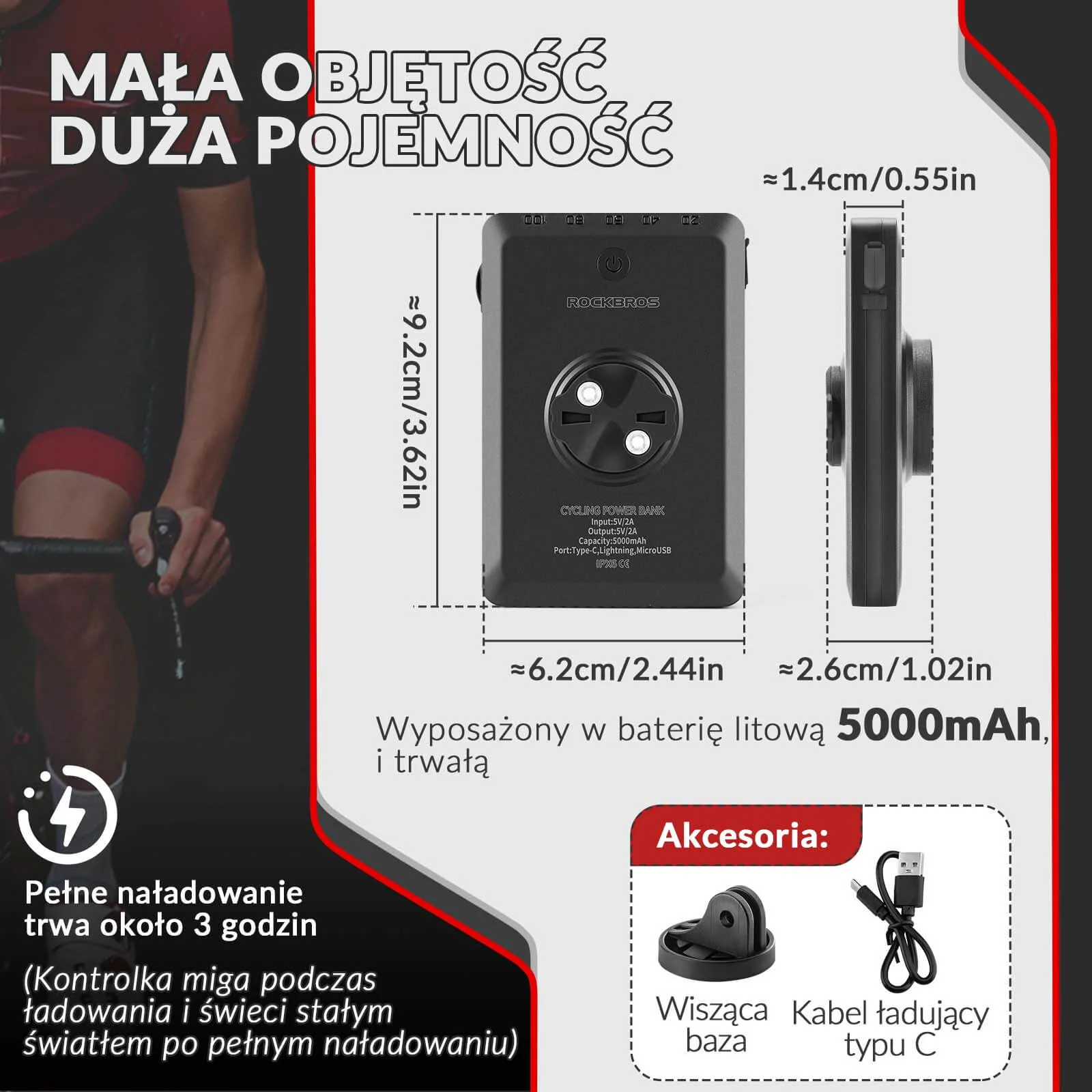Przednie Światło Rowerowe Powerbankiem RL-S1 - Image 7