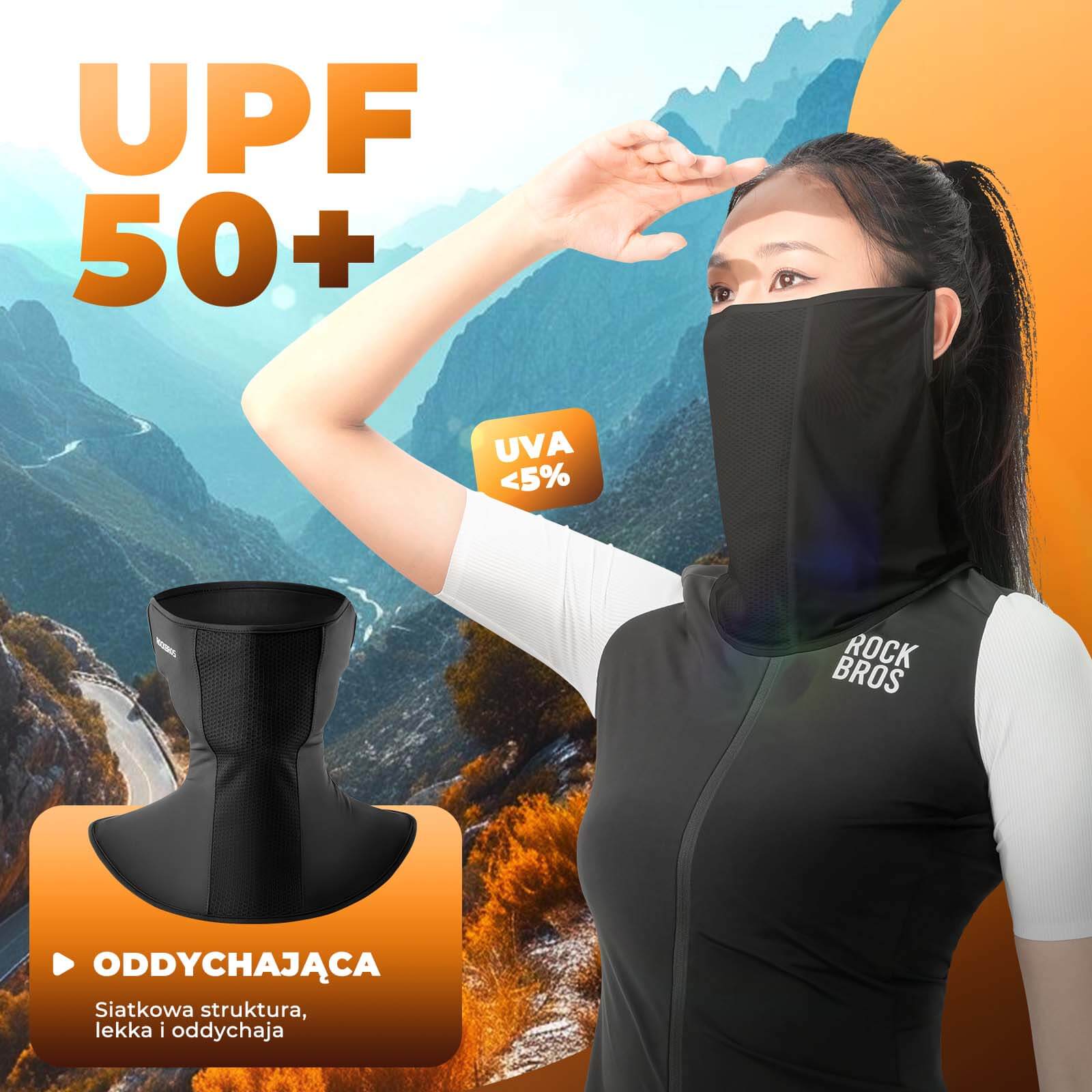 ROCKBROS Letnia Maska Balaclava Wielofunkcyjna Szybkoschnąca Oddychająca Unisex - Image 11